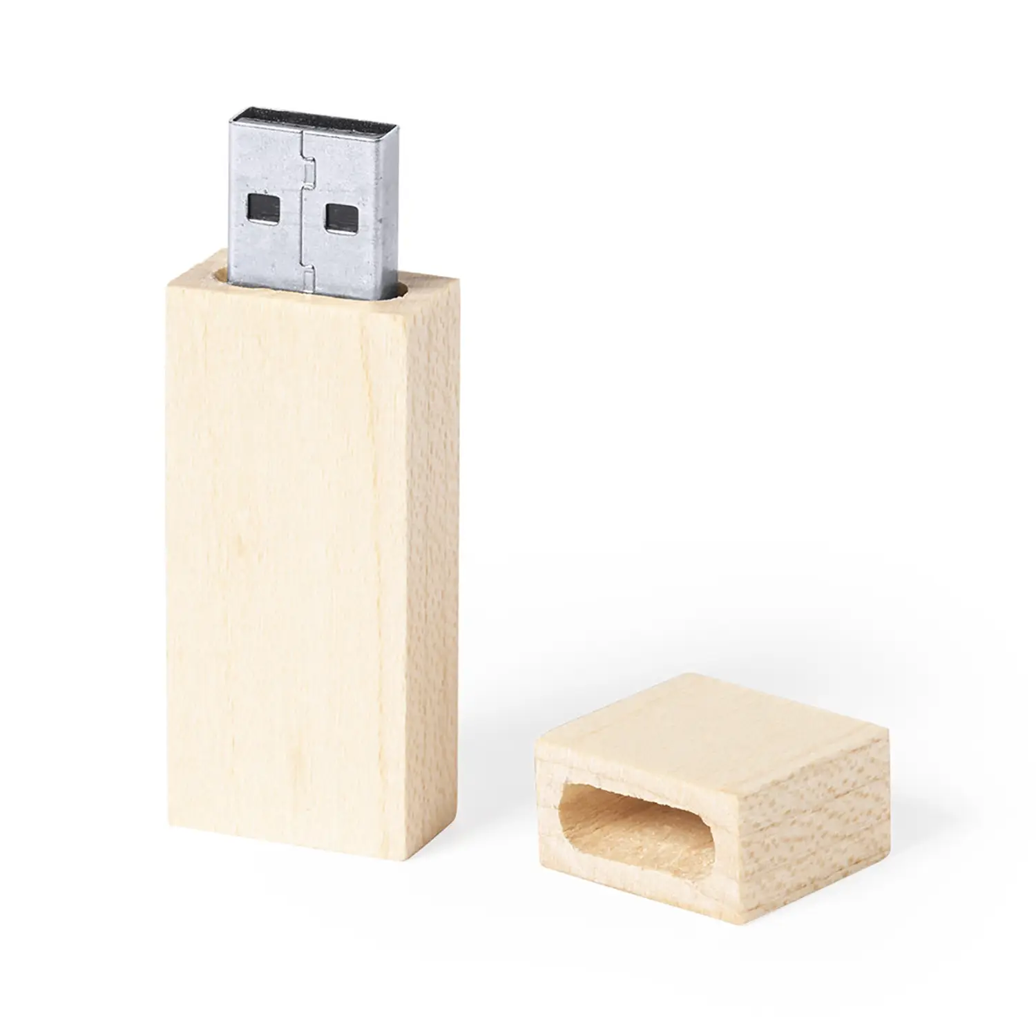 Clé USB 16 Go bois – Avec capuchon | Naturel | Compact | Durable