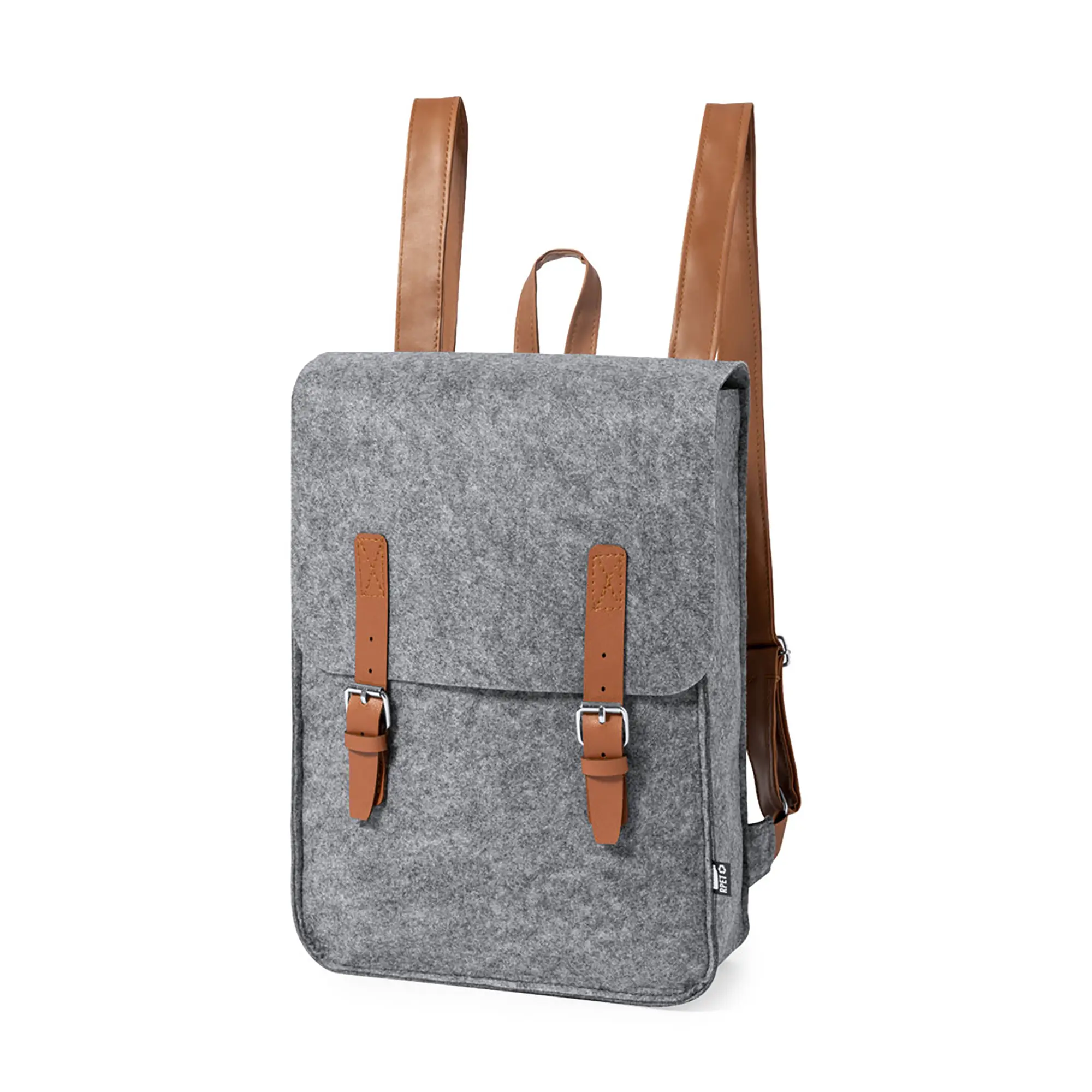 Rucksack aus RPET-Filz – PU-Riemen | Schnallenverschluss | Nature line | Recycelt