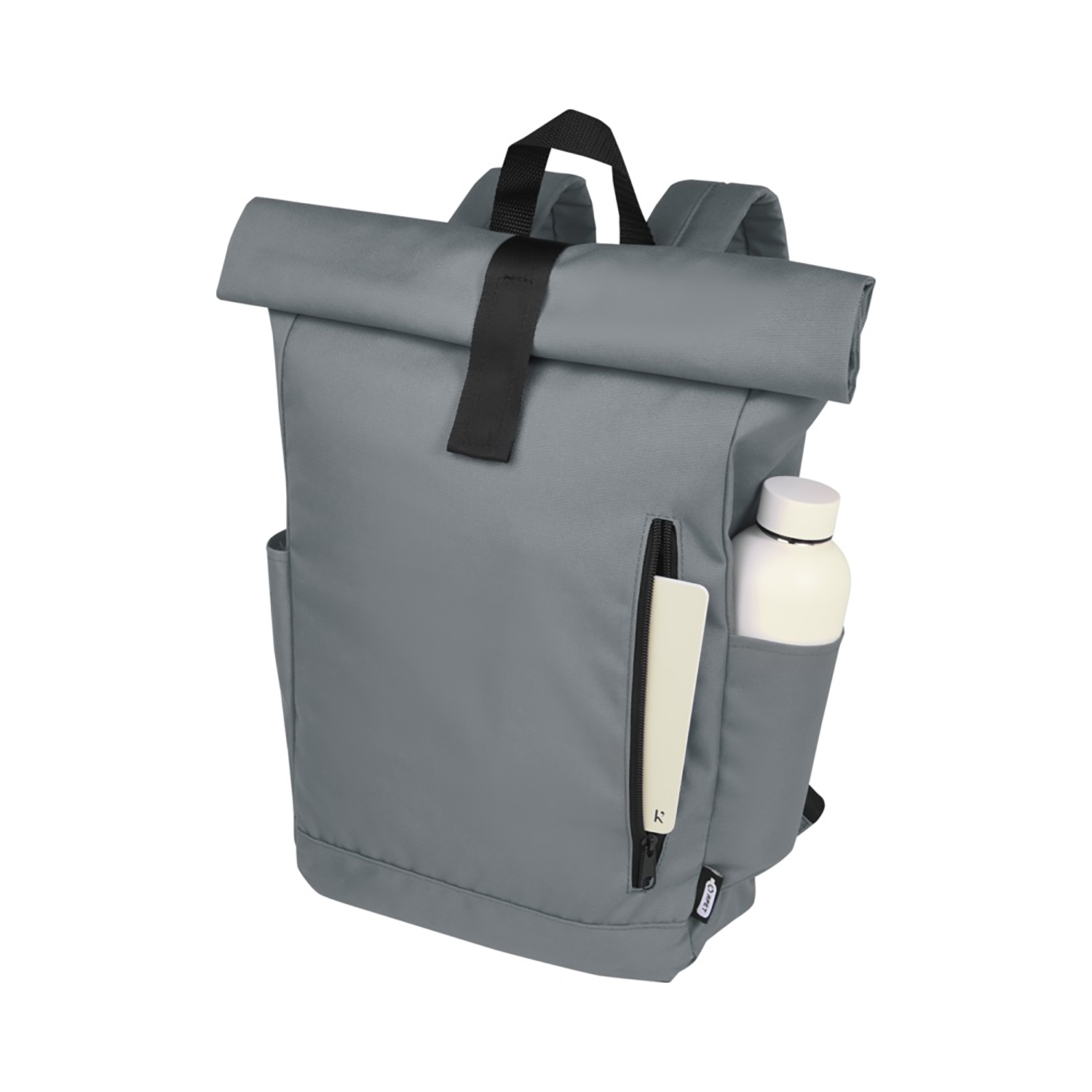 Zaino roll-top riciclato – 18L | GRS RPET | Idrorepellente | Scomparto laptop 15,6”