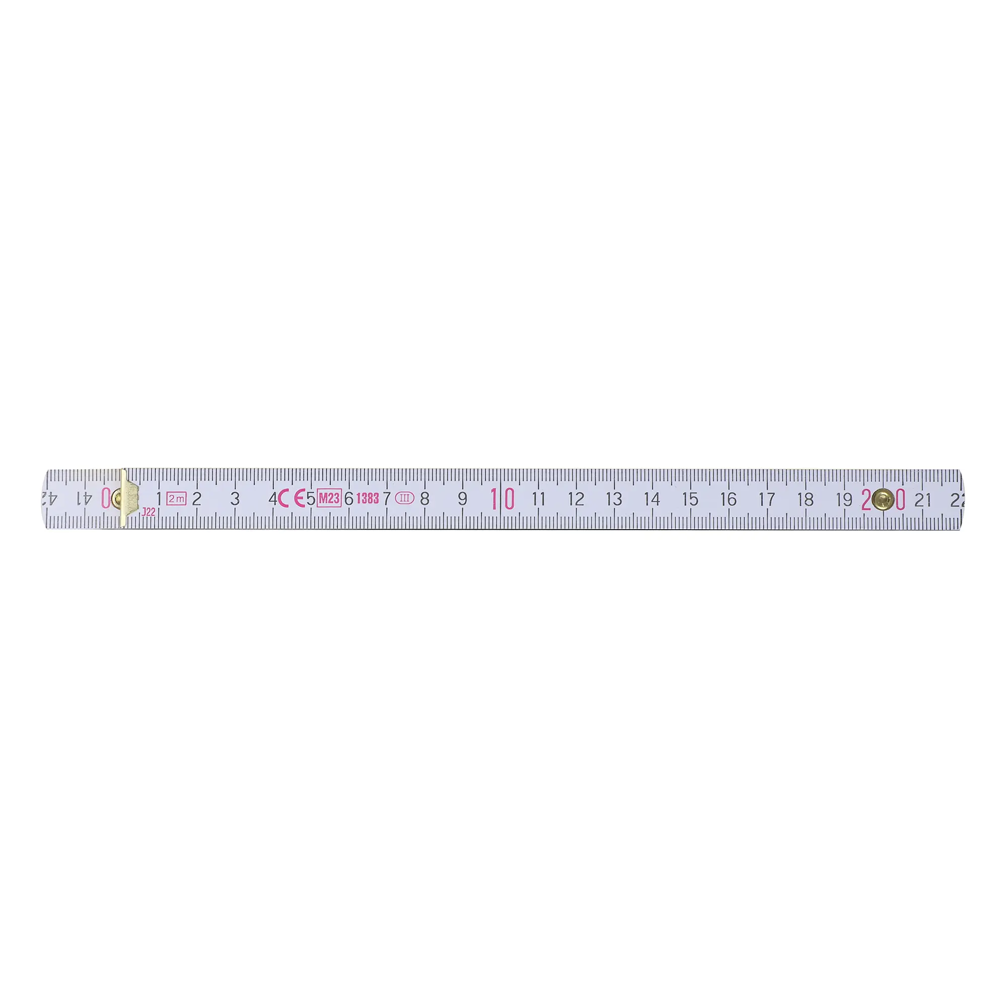Gliedermaßstab – 2 Meter | Lackiertes Holz | 10 Glieder | Metrisch