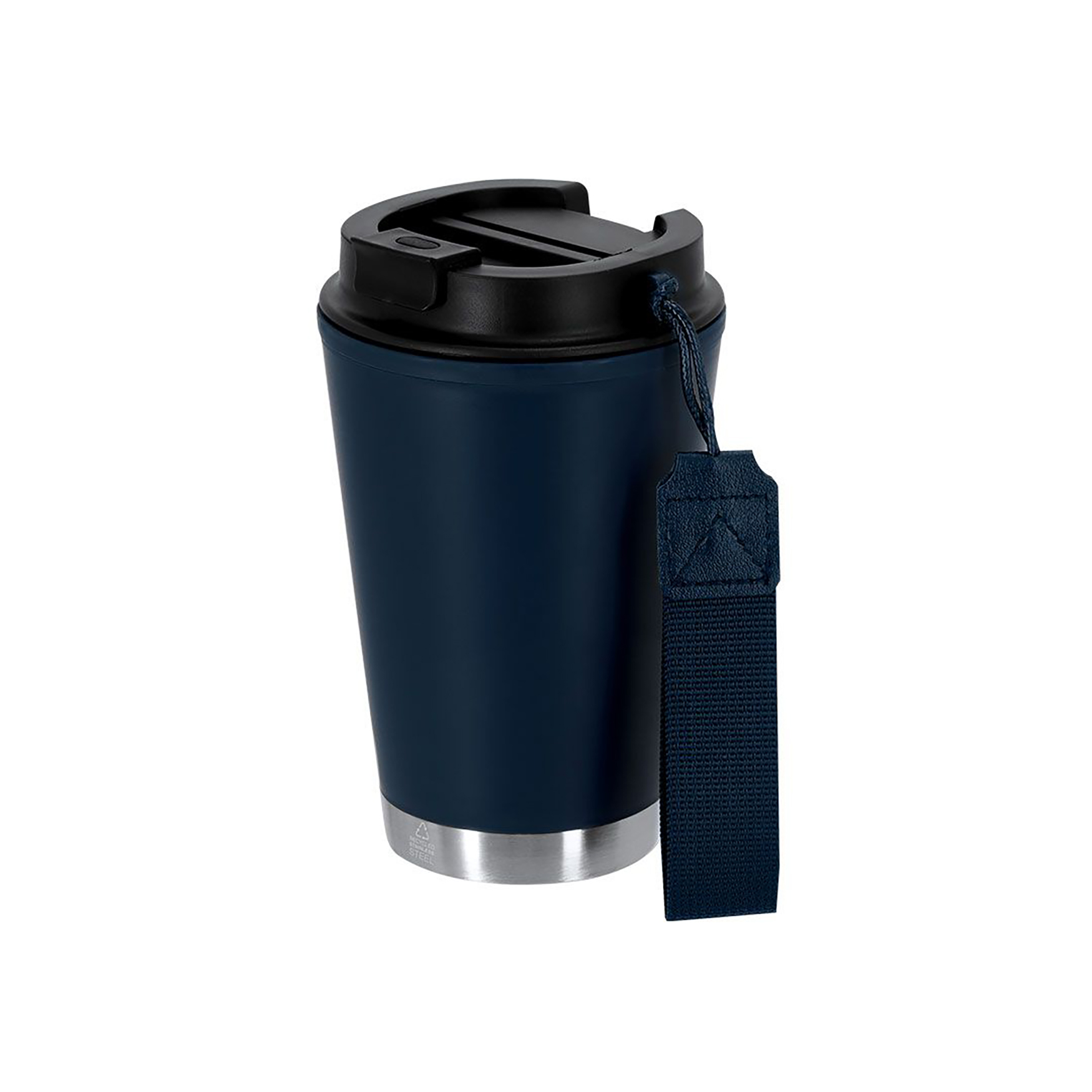 Mug isotherme Noah - 300 ml | PP recyclé & acier | Avec sangle