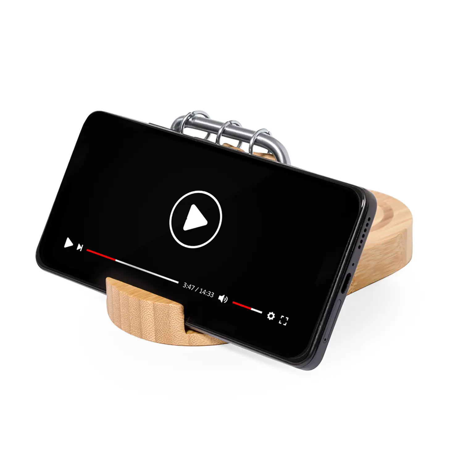Oplader Leonie – 15W draadloos | Bamboe | Kalender | Smartphonehouder | USB/Type C