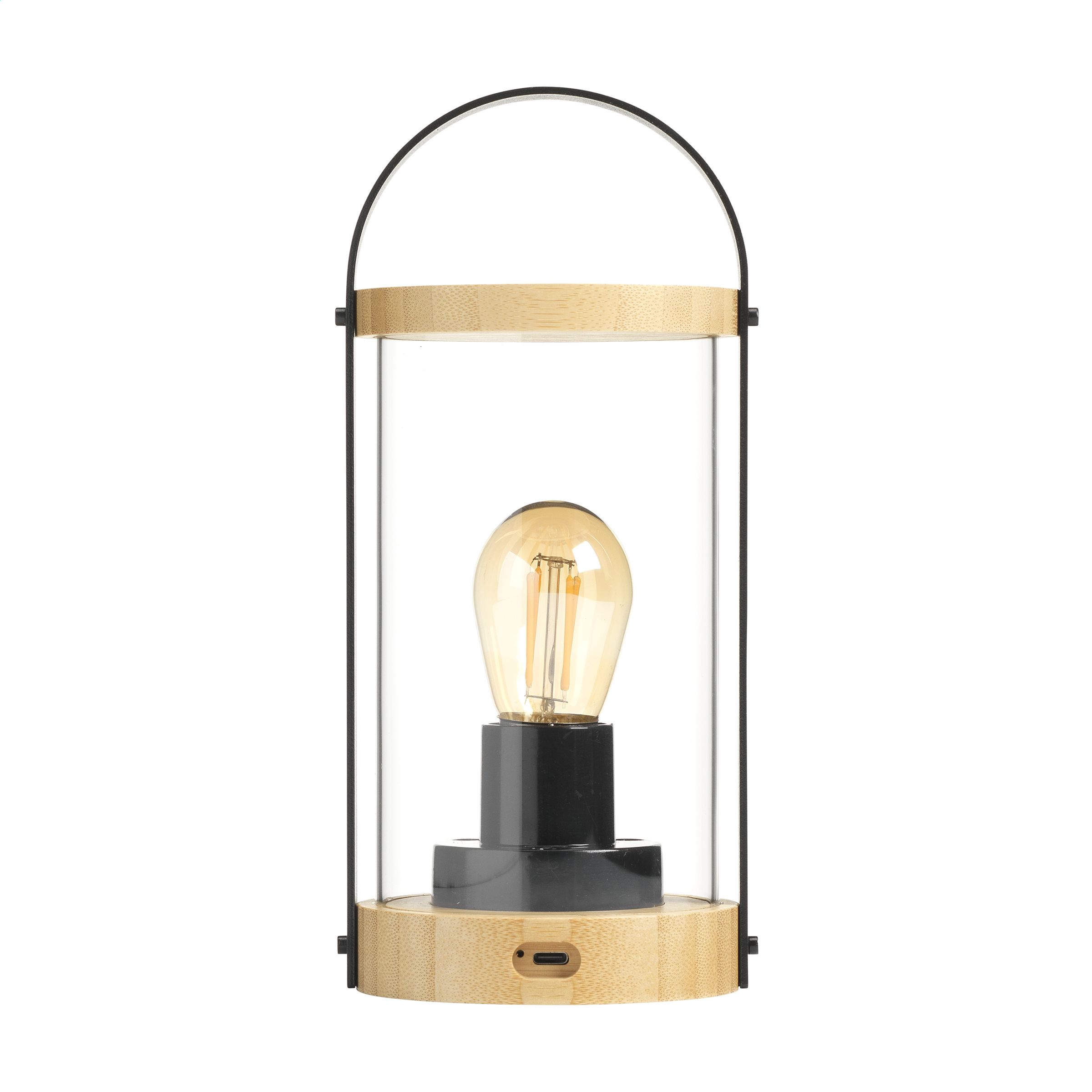 Wiederaufladbare Lampe  Bambus | Dimmbare Helligkeit | Kabellos | Fr  drinnen und drauen | Holz | Oberseite 45x22 mm | Lasergravur |  15778_30317_131580_45x22_Wood