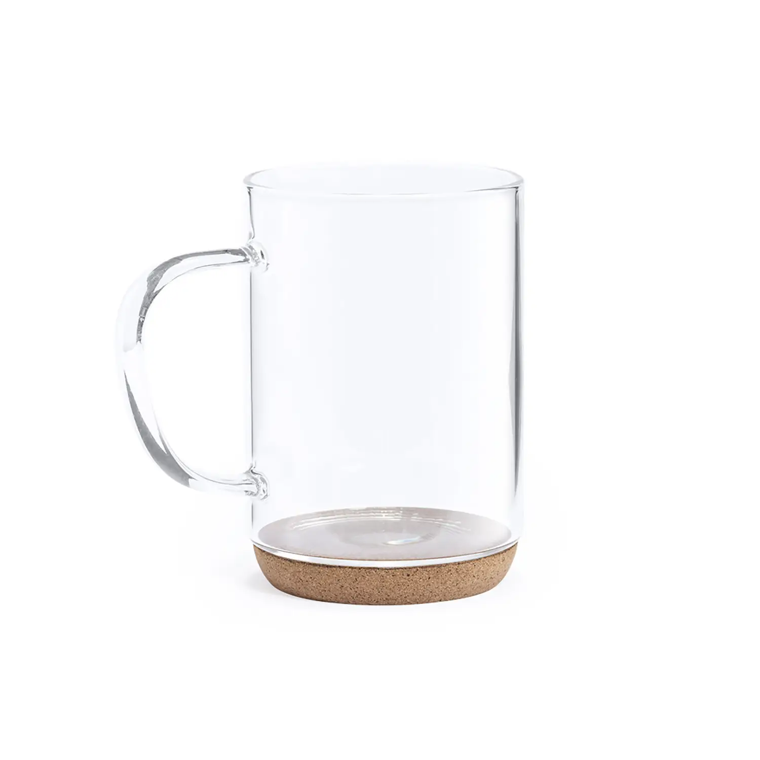 Tasse en verre avec bande de liège – 450 ml | Résiste à la chaleur | Réutilisable | Toucher naturel