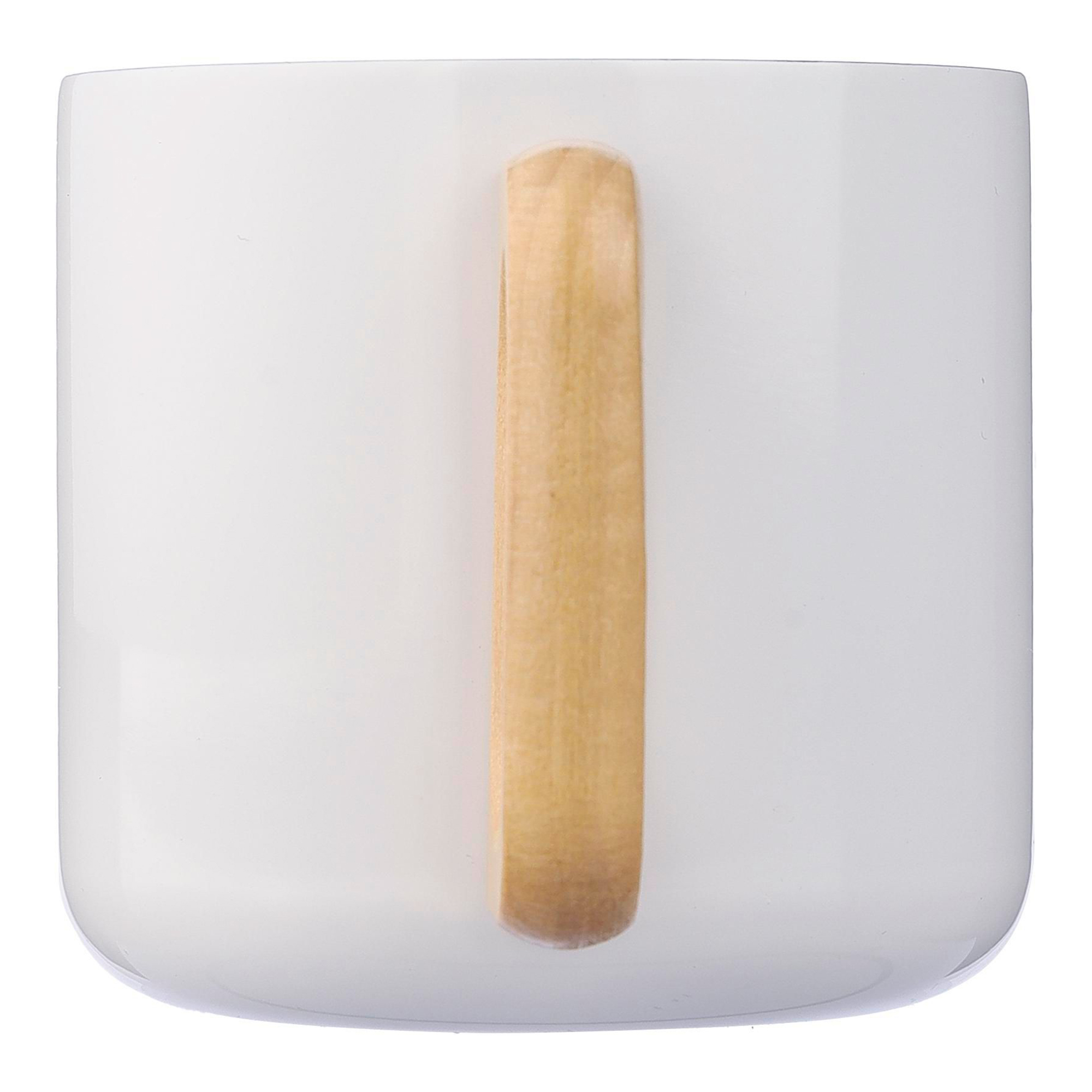 Beker Enzo – 400 ml | Gerecycled RVS | Dubbelwandig | Houten handgreep