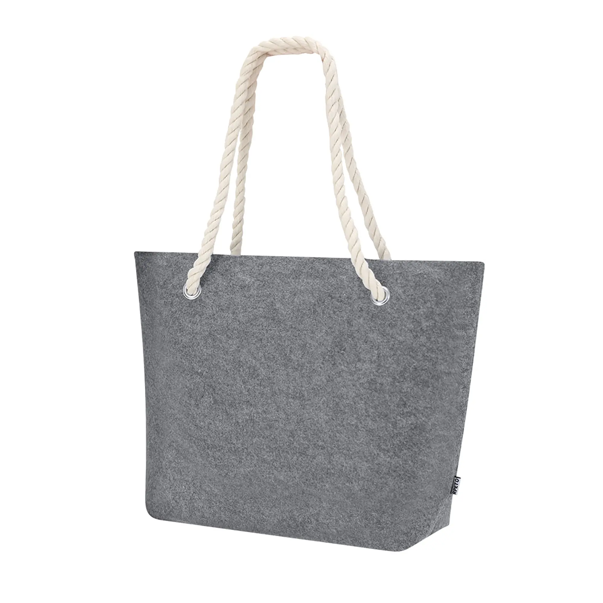 Tas Lida - RPET Vilt | Katoenen koord | Bodemvouw | Tot 6 kg draagkracht