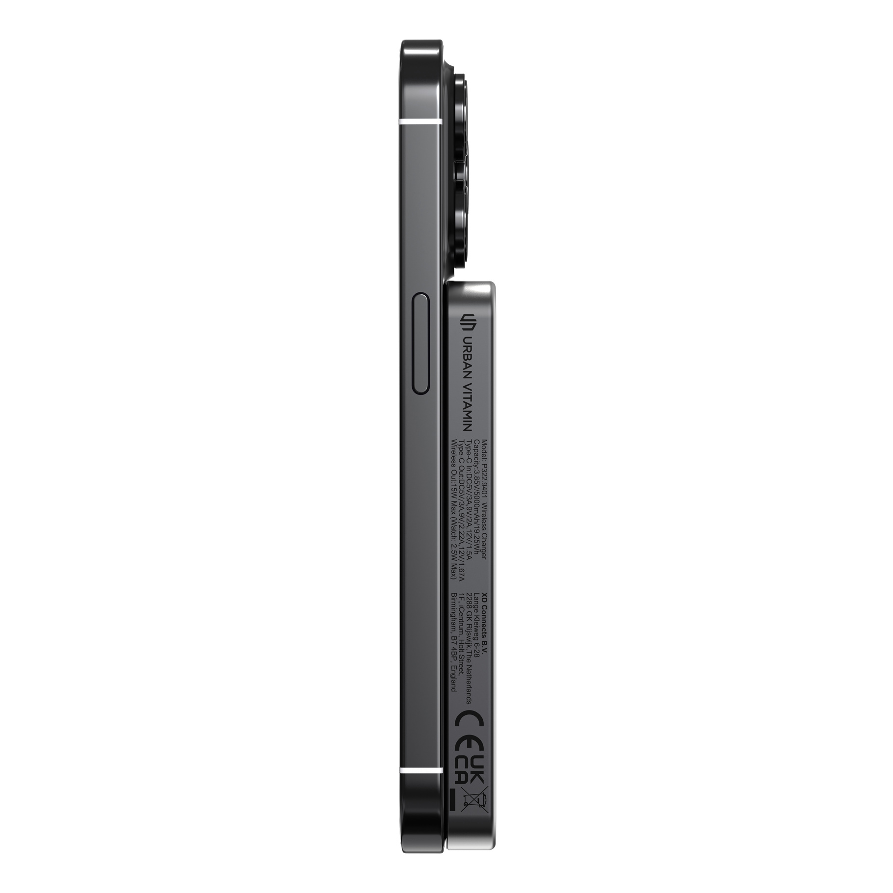 Power Bank – 5000 mAh | Ricarica magnetica wireless 15 W | USB-C PD 20 W | Alluminio riciclato RCS