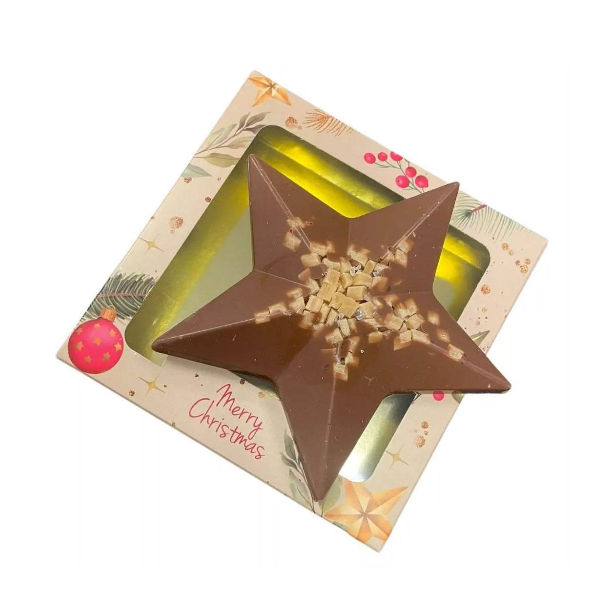 Chocolade kerstster Noor 80 g – Melkchocolade | Karamel-zeezout | Geschenkdoosje