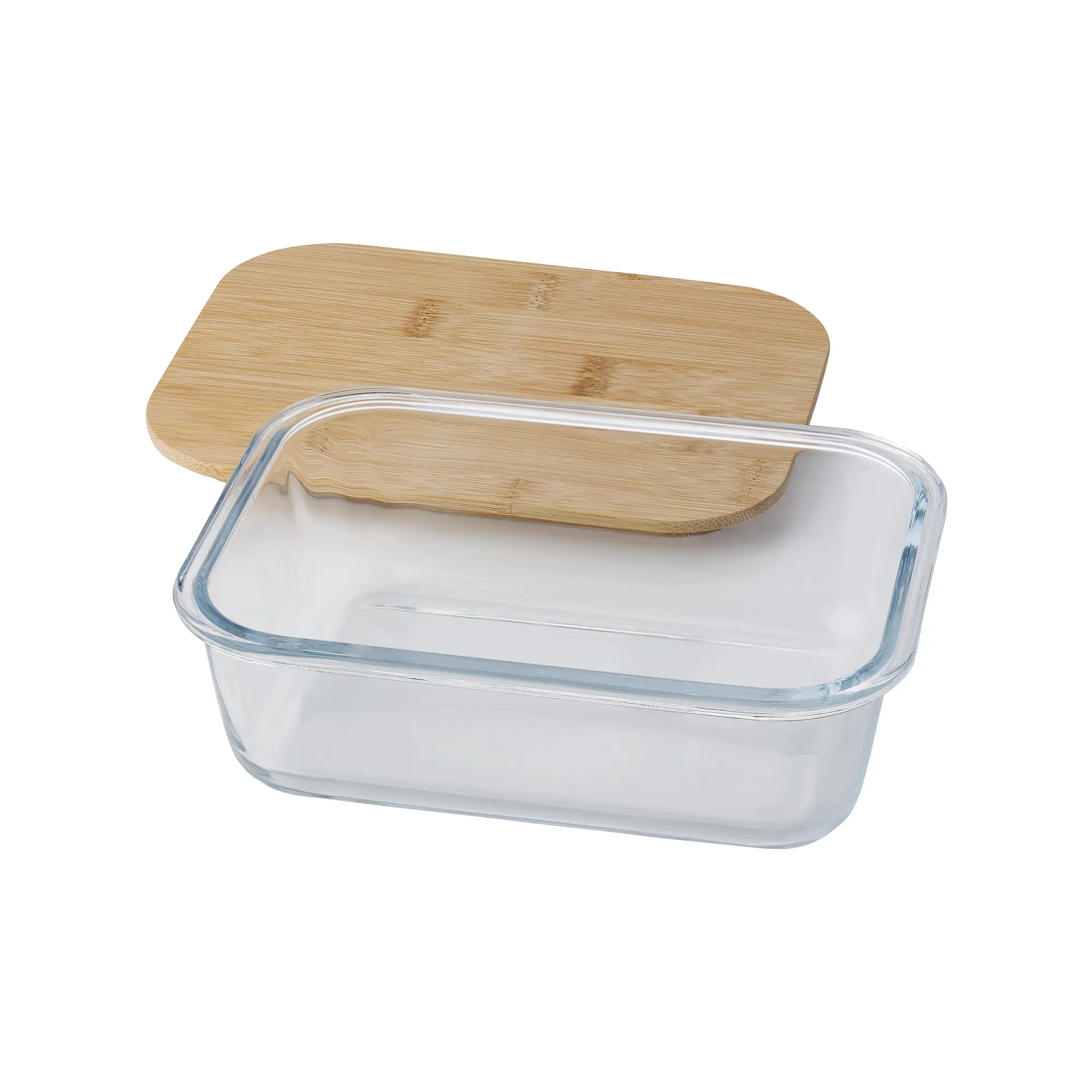 Glas-Lunchbox – Auslaufsicher | Mit Bambusdeckel | Silikonrand | Wiederverwendbare Alternative