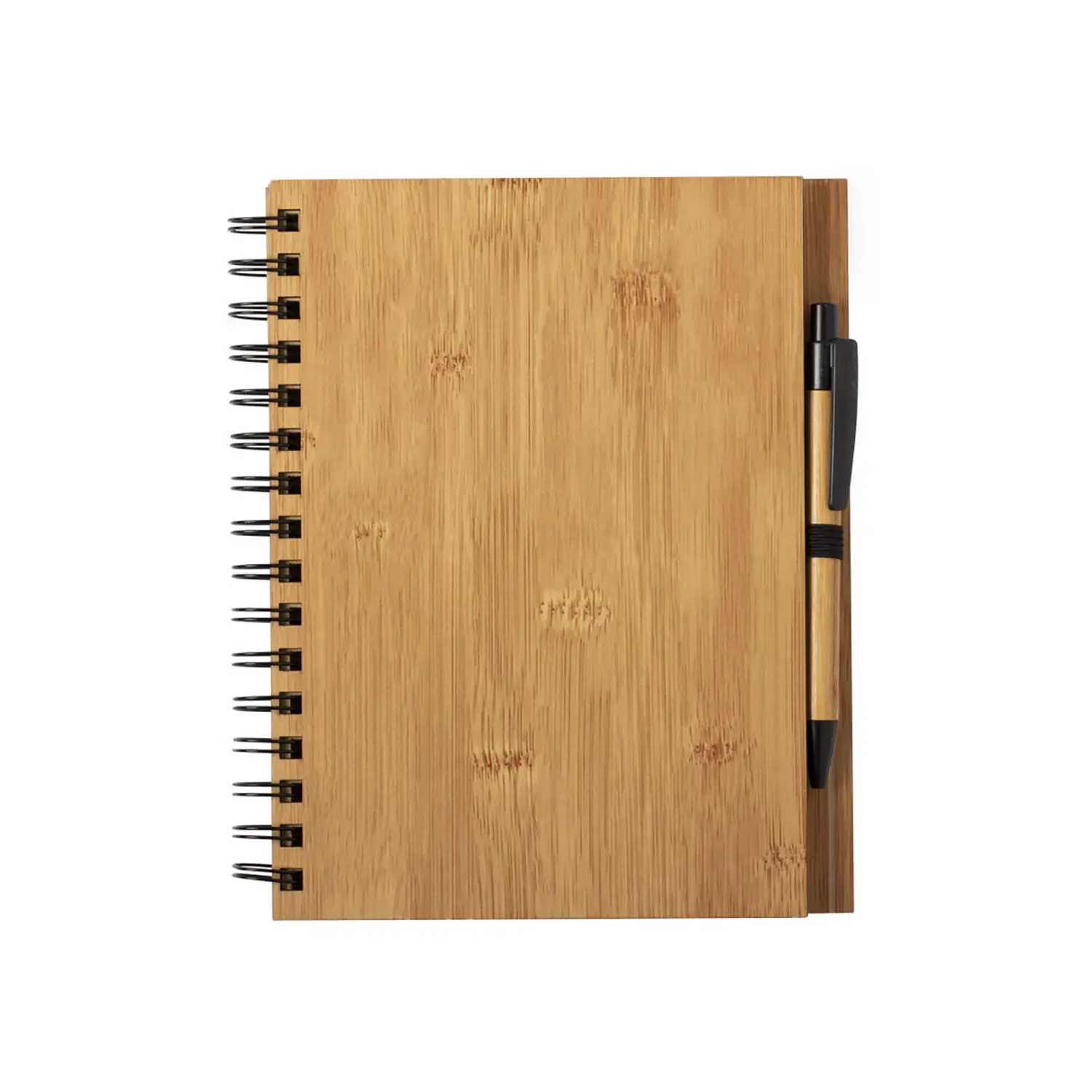 Notizbuch-Set – Bambusdeckel | Mit Stift | 80 linierte Seiten | Umweltfreundliches Design