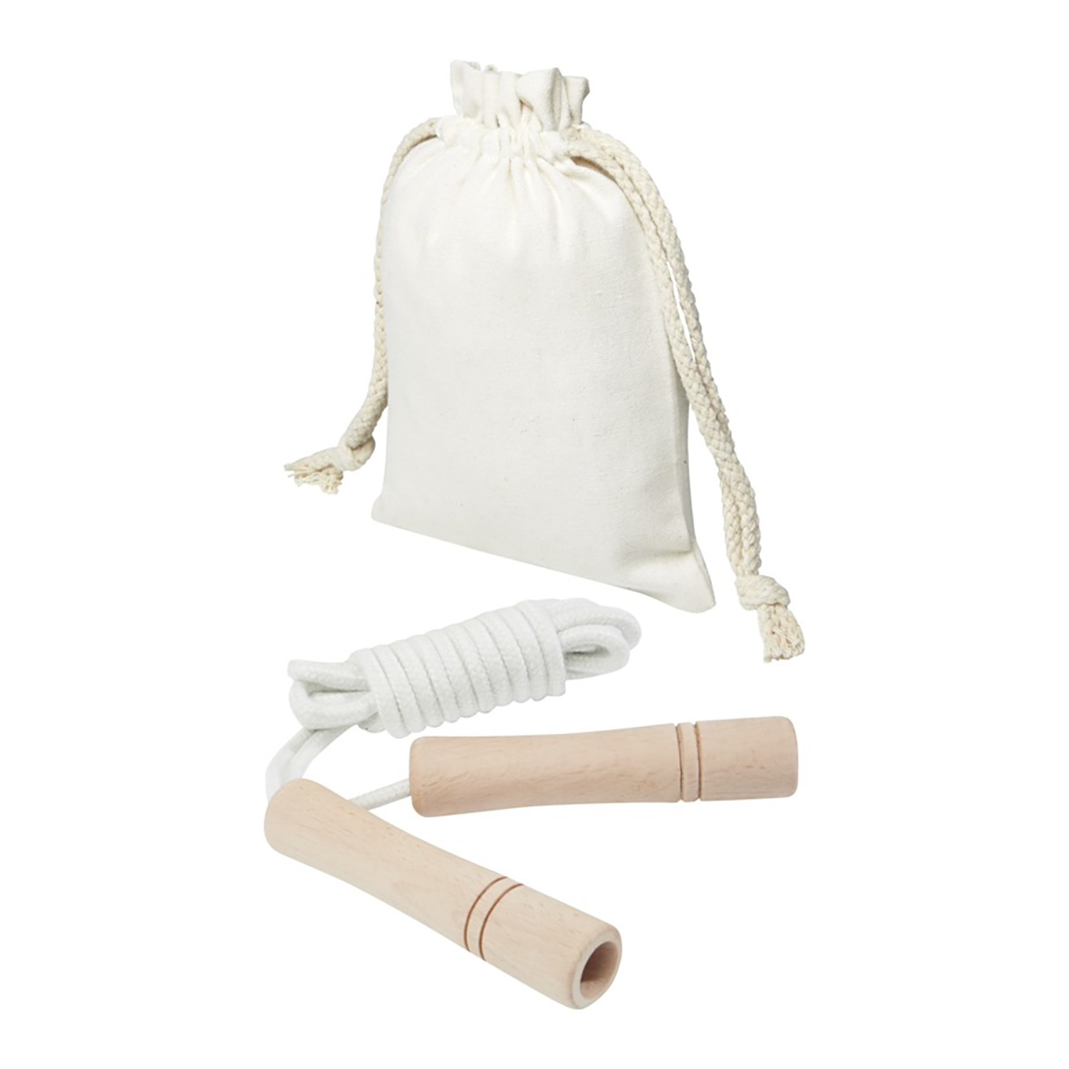 Corde à sauter en bois – Corde coton | Prise en main confortable | Pochette incluse | Fitness