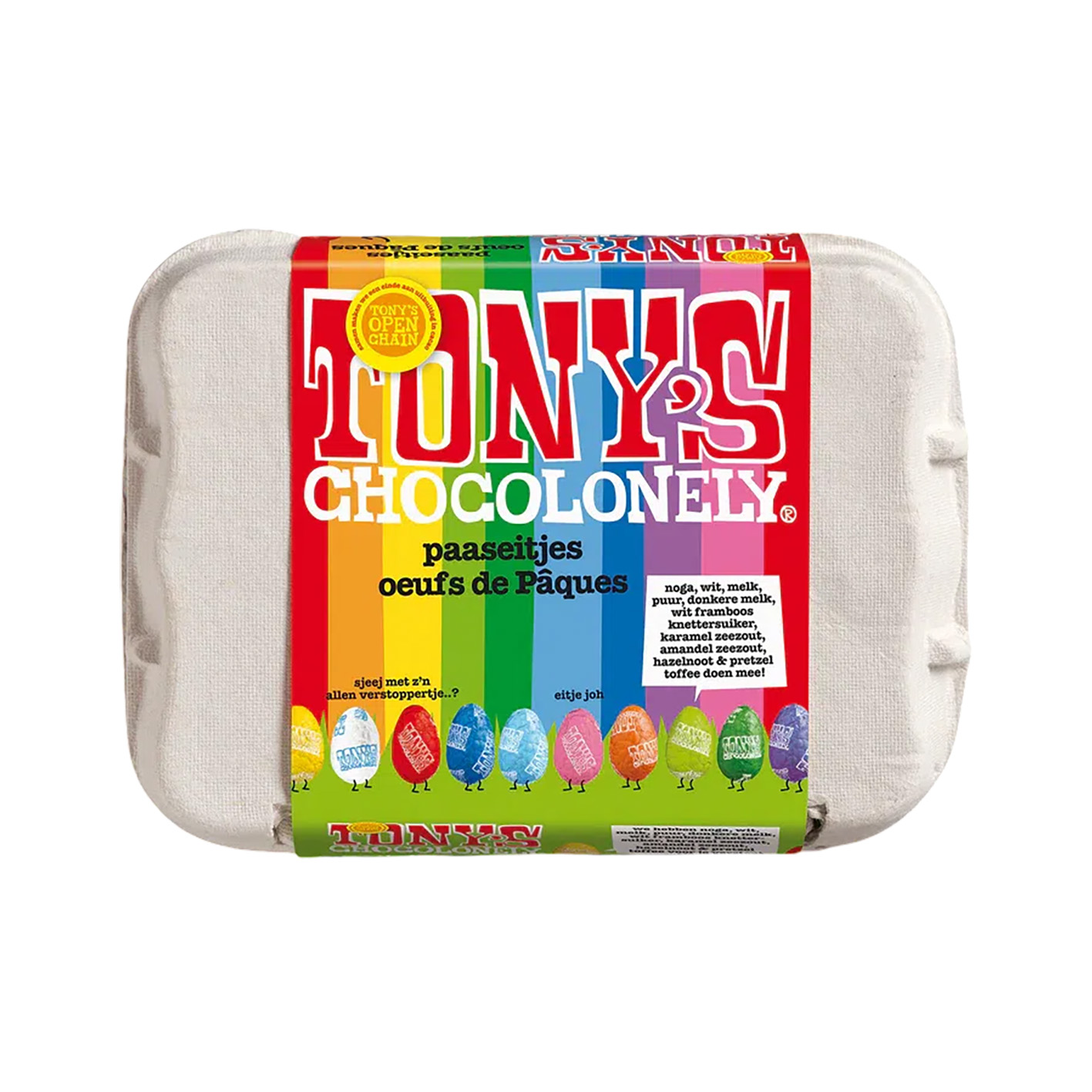 Paaseitjes – Tony’s Chocolonely | 12 stuks | 10 smaken