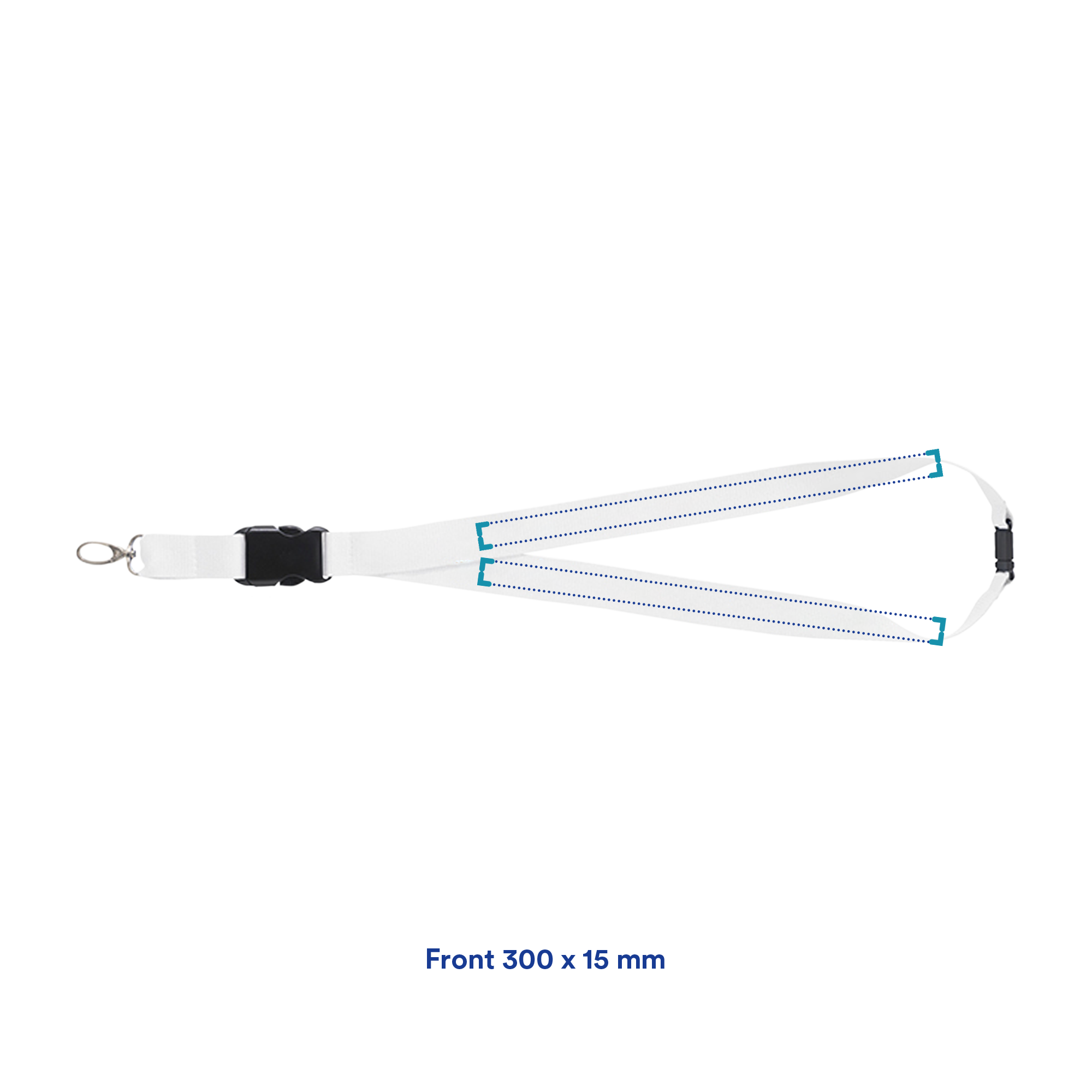 Keycord Bas - 24 mm | Met haak, buckle & veiligheidssluiting | Budget