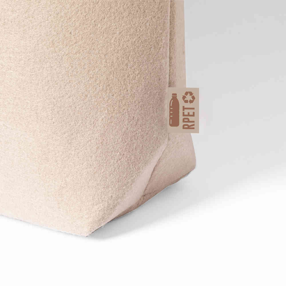 Vilten shopper Shania - RPET| 40x15x42 cm | PU leren handgrepen | 1 kleur bedrukking