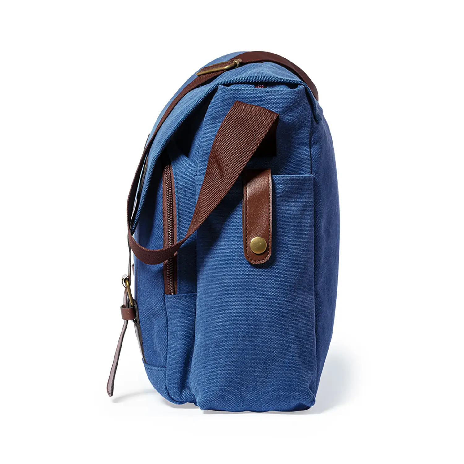 Sac porte-documents toile – Finitions PU | Poche zippée | Bandoulière réglable