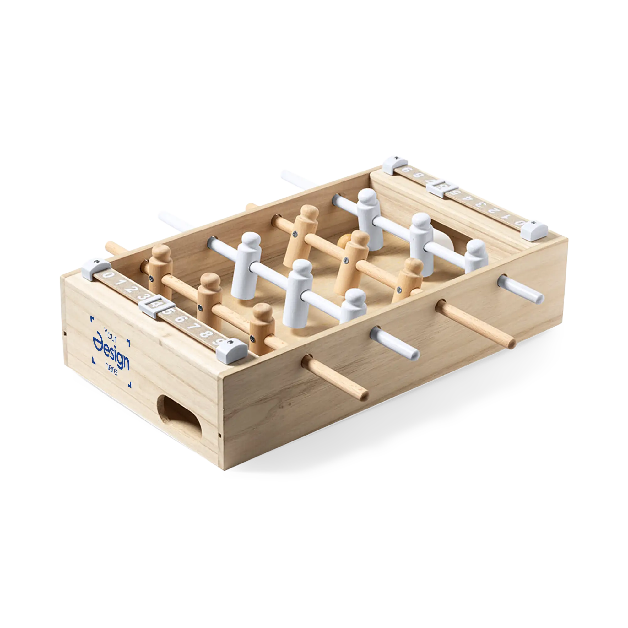 Calcio Balilla Mini – Legno | Parti in Paglia di Grano | 2 Palline | Segnapunti