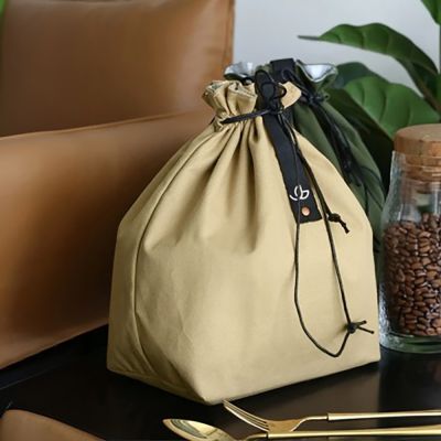 Pochette déjeuner Goodjour - 220 gr/m2 | Fabriquée en France | Coton recyclé | Fermeture cordon