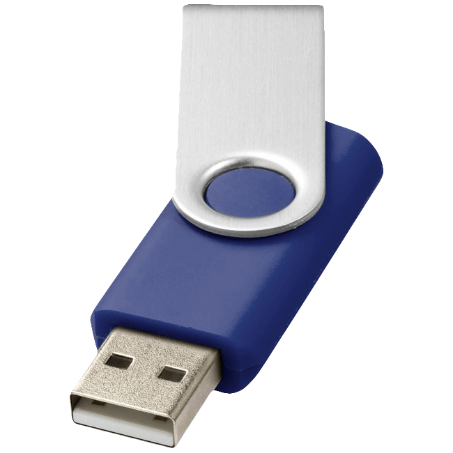 USB-Stick Rotate - Schnell | Silber Kappe + Farbiger Stick | 2 GB | Gravur & Druck