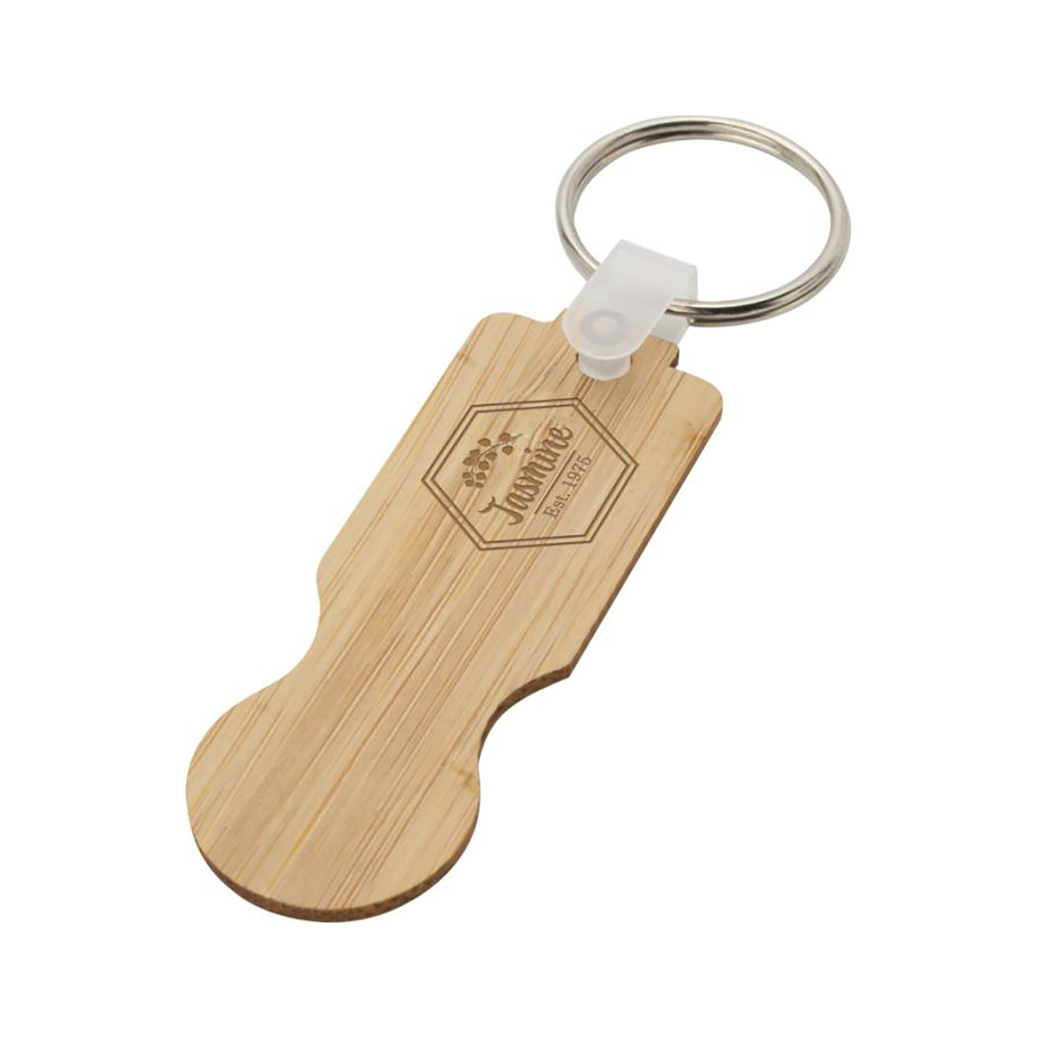 Portachiavi in bambù - Naturale | Gettone per carrello | FSC Bambù