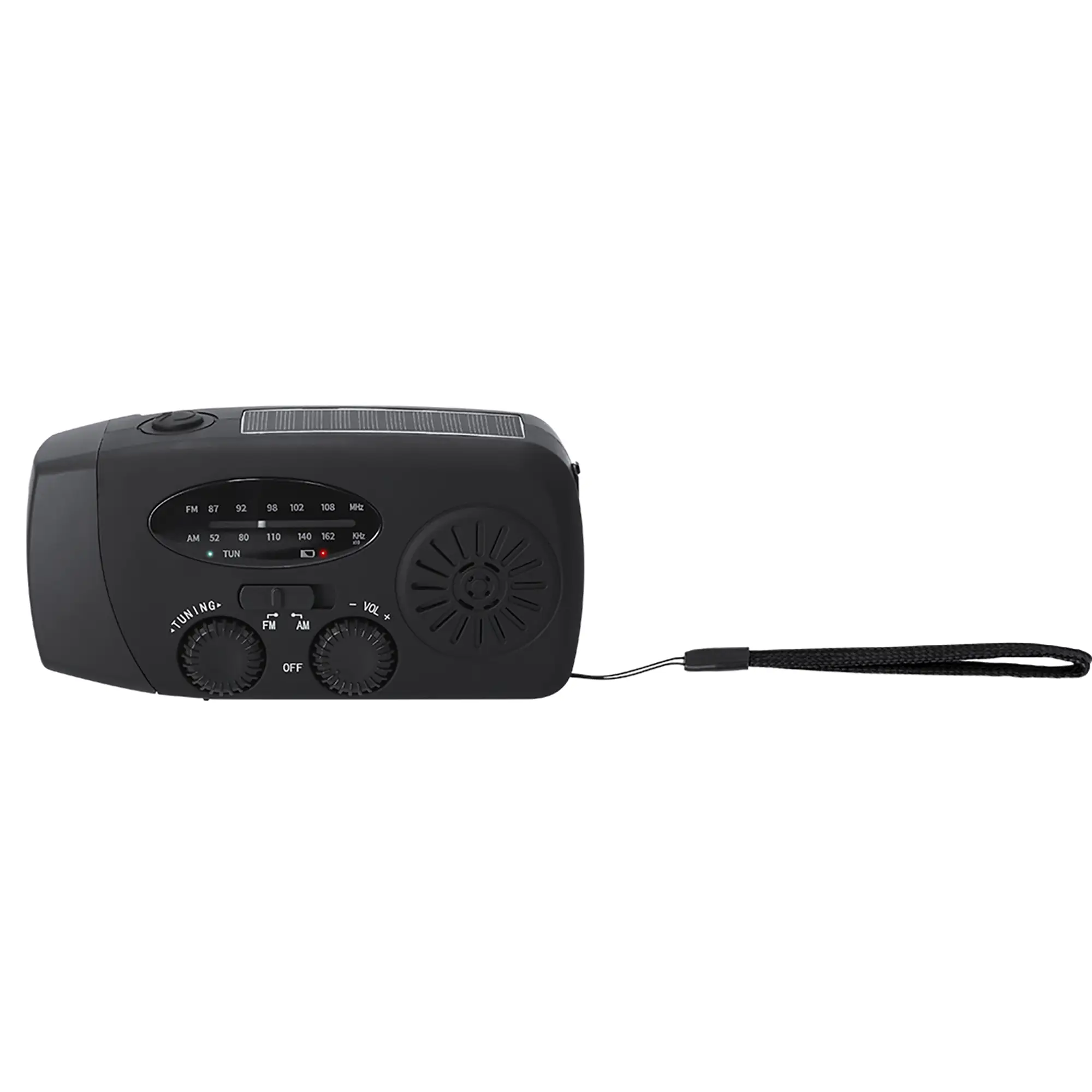 Notfallradio – AM/FM | LED-Taschenlampe | Solarpanel | Dynamo | 2000 mAh | USB-Ausgang