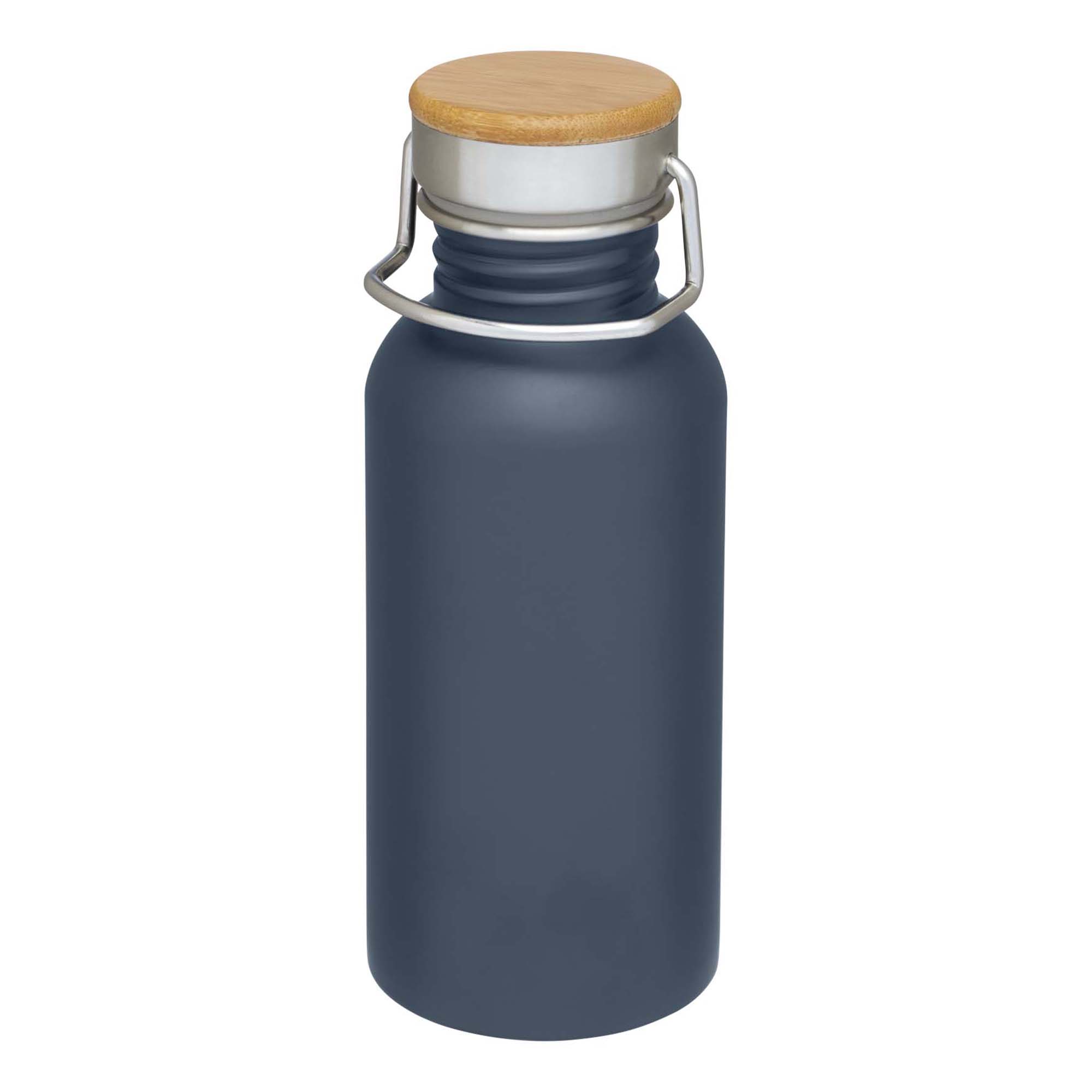 Bouteille – 550 ml | Acier inox simple paroi | Bouchon en bambou | Anse de transport