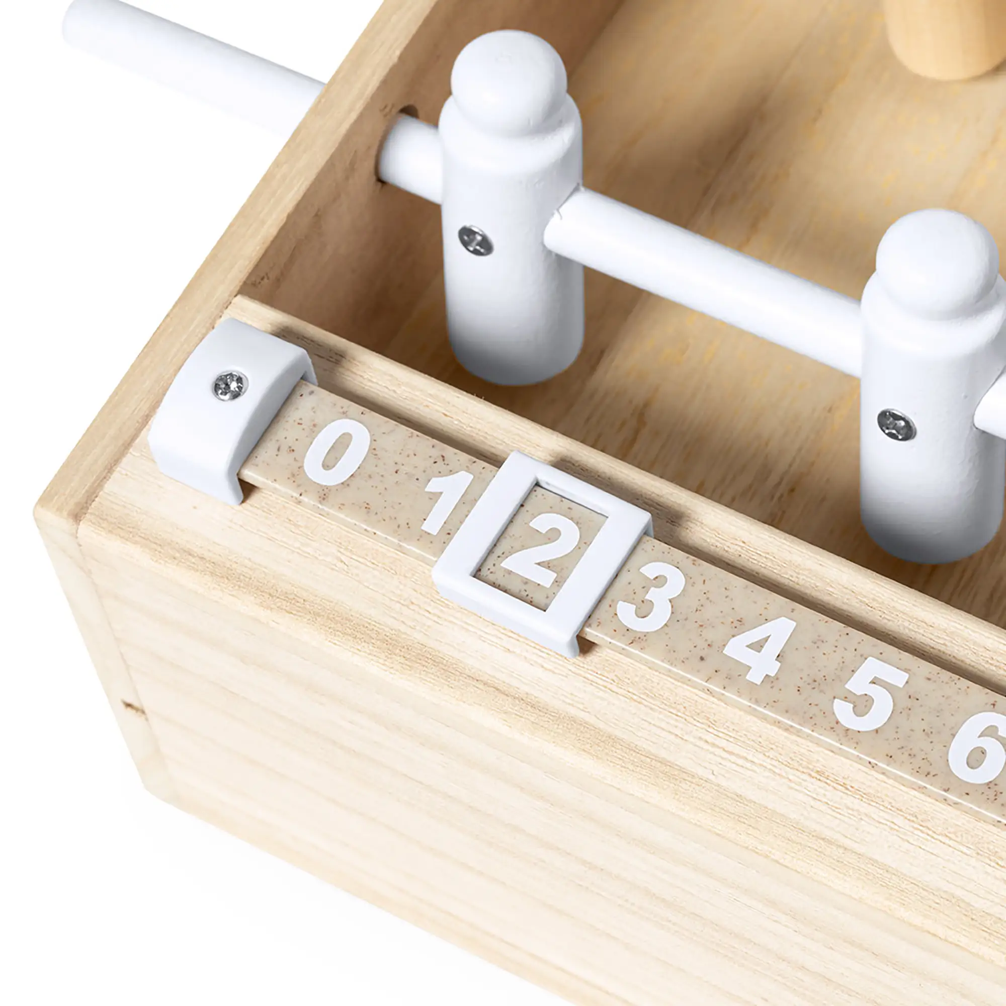 Mini Tischfußball – Holz | Teile aus Weizenstroh | 2 Bälle | Zählanzeige | Kompakt