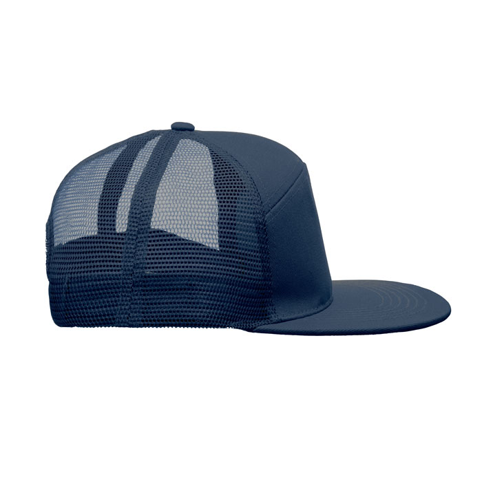 Casquette – Sergé de coton & mesh | 7 panneaux | Visière plate | Fermeture snapback