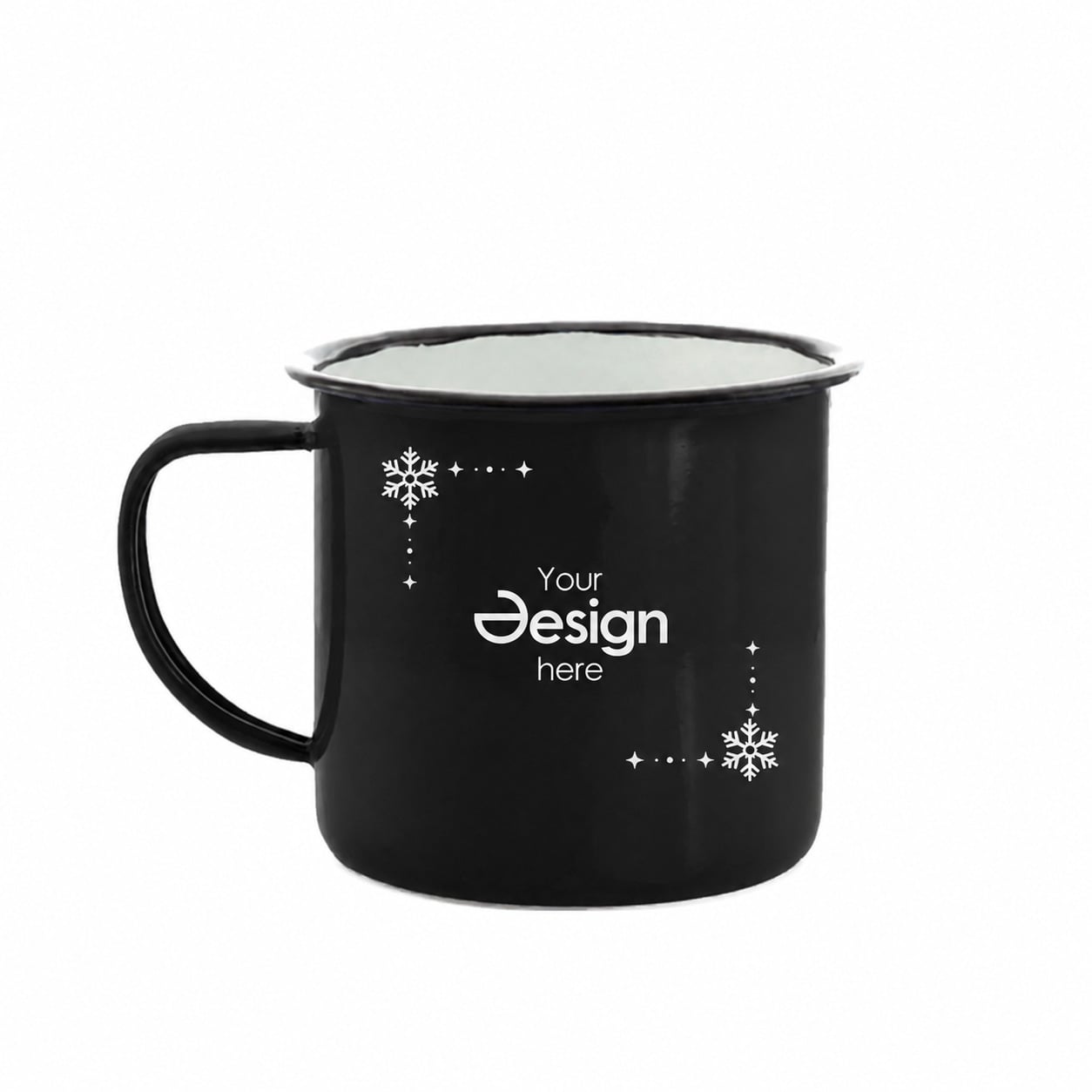 Emaille Tasse Sanja - 350 ml | Farbig | Budget - Vintage Design | 1-4 Farbdruck