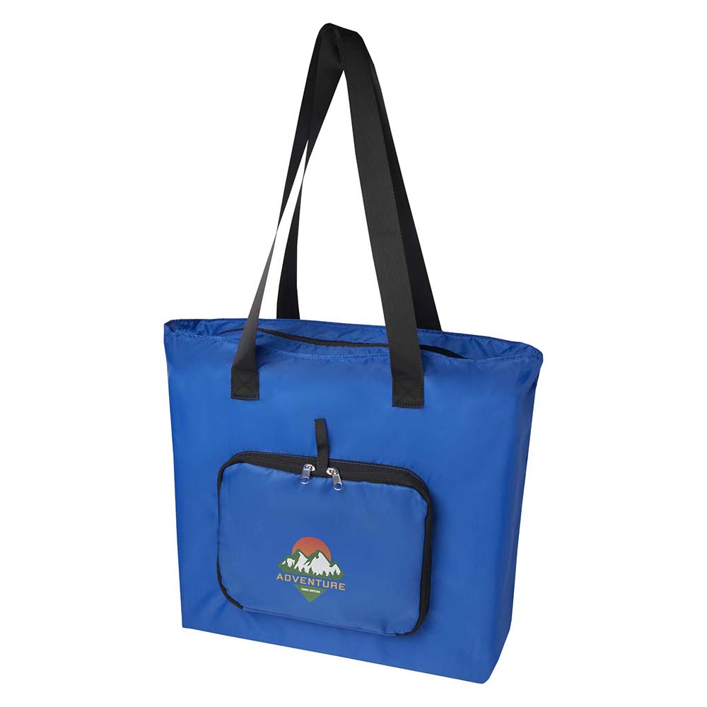 Borsa shopper pieghevole in RPET – 16 L | Certificata GRS | Senza PVC | Con cerniera | Manici lunghi