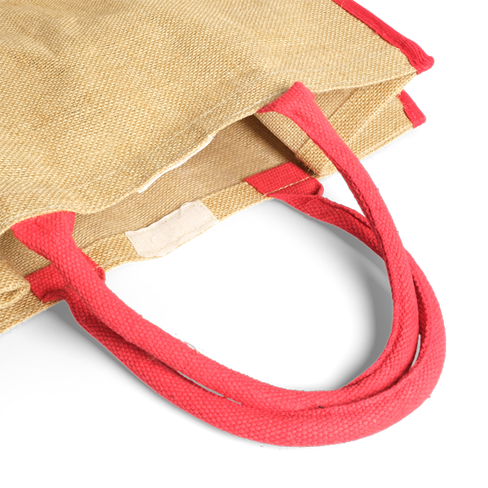 Borsa in juta | Grande | Con chiusura in velcro | 40 x 18 x 35 cm | Stampa 1 colore