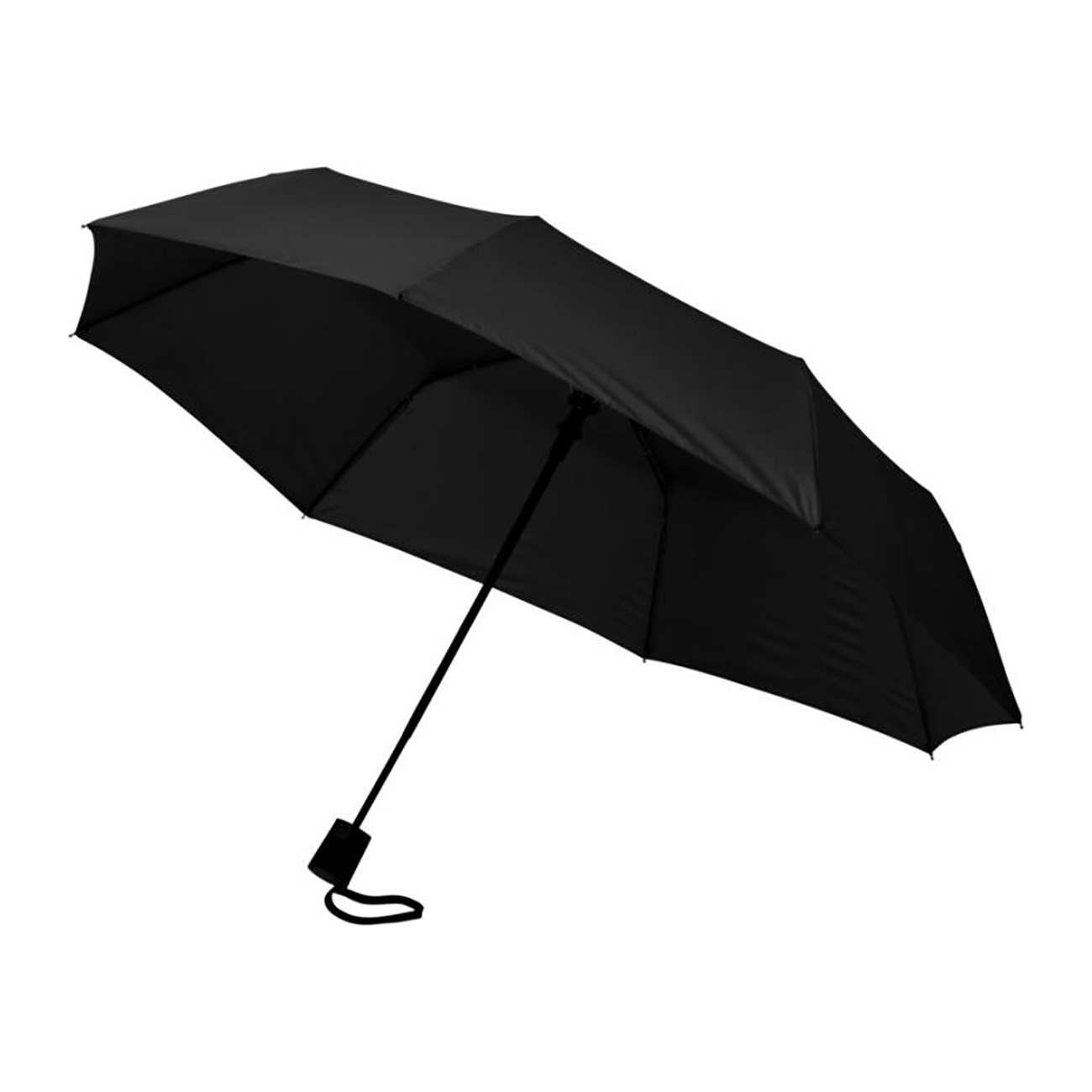 Parapluie pliant automatique – 21 pouces | Baleines en fibre de verre | Poignée caoutchoutée | Avec étui