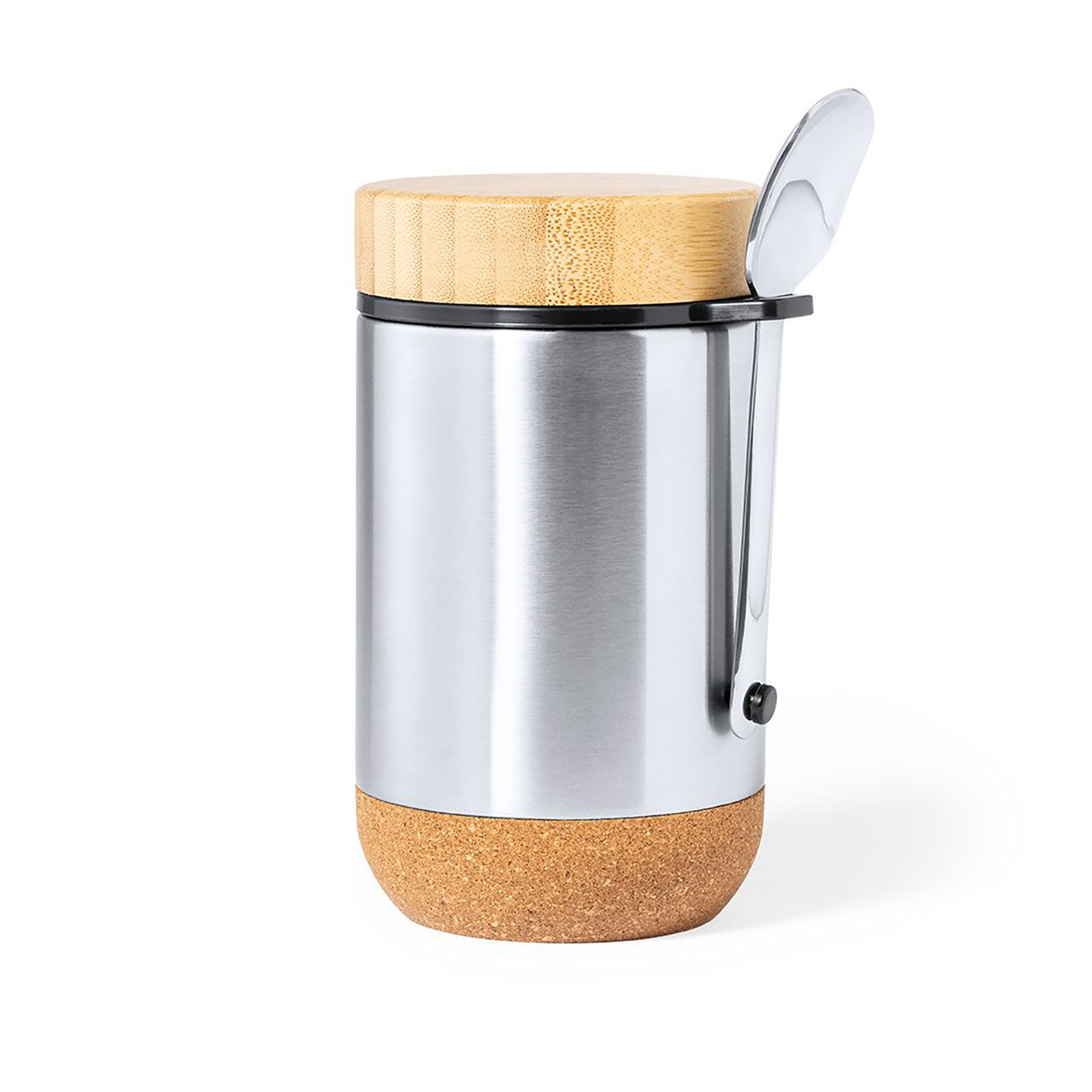 Boîte à déjeuner – 450 ml | Couvercle en bambou | Cuillère en acier inoxydable incluse | Isolation à double paroi