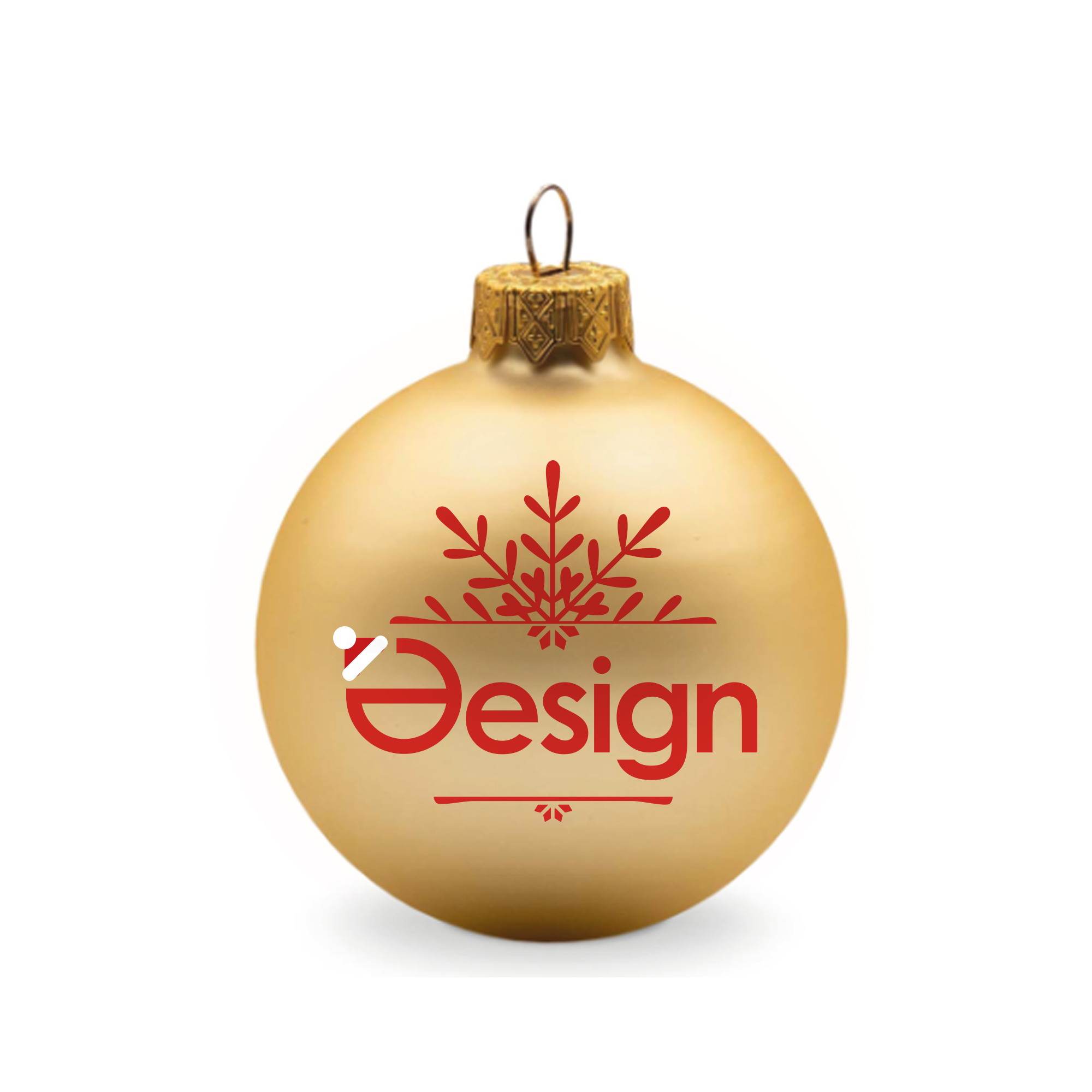 Boule de Noël – 66 mm | Finition mate | Attache dorée | Impression 1 à 4 couleurs