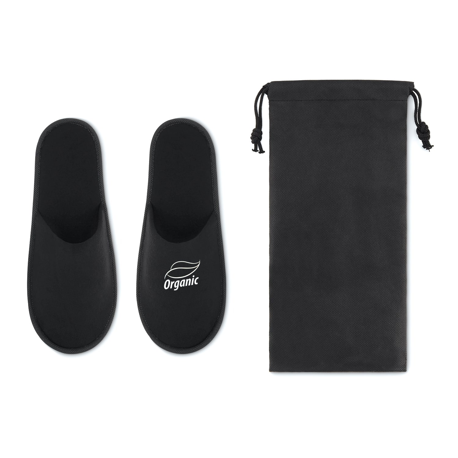 Hotelslipper | Polyester | Größe 43-44 | Weiß und Schwarz