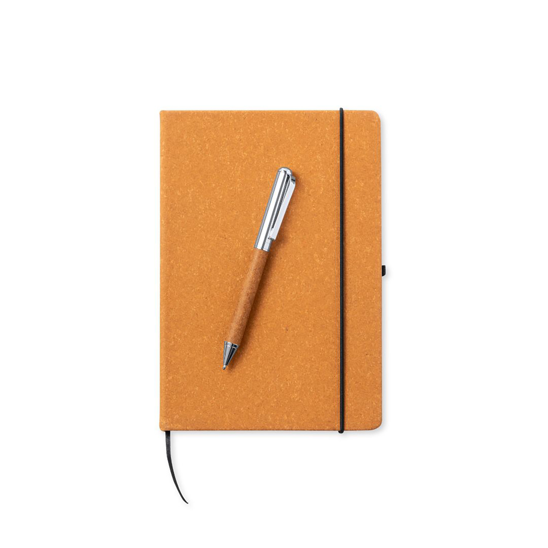 Notitieboek set David - Gerecycled leer | 100 vellen | Metalen pen
