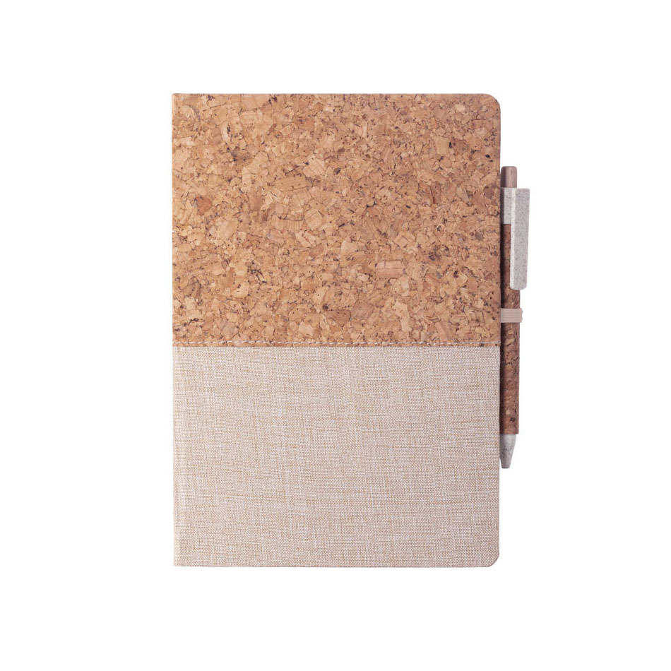 Carnet - A5 | Liège et paille de blé | Incl. stylo à bille