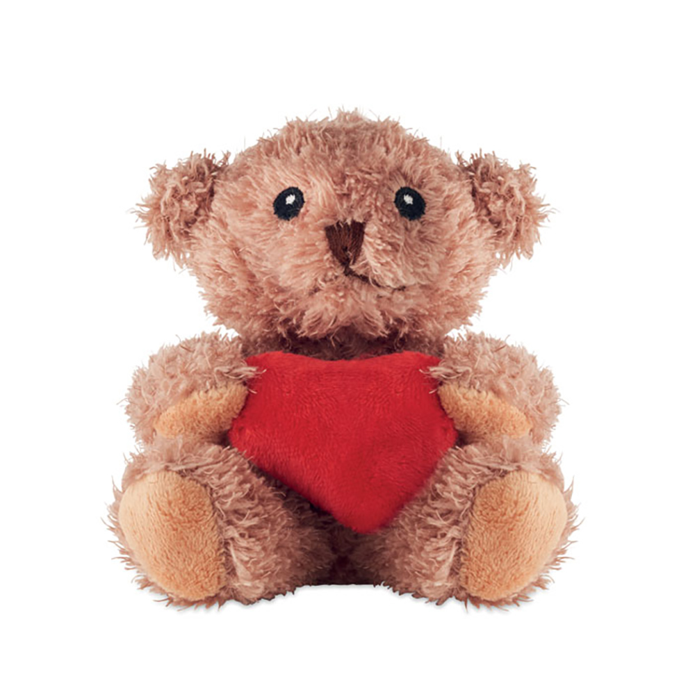 Knuffelbeer Hart – Pluche | Geborduurde Details | 13×16 cm | Polyester