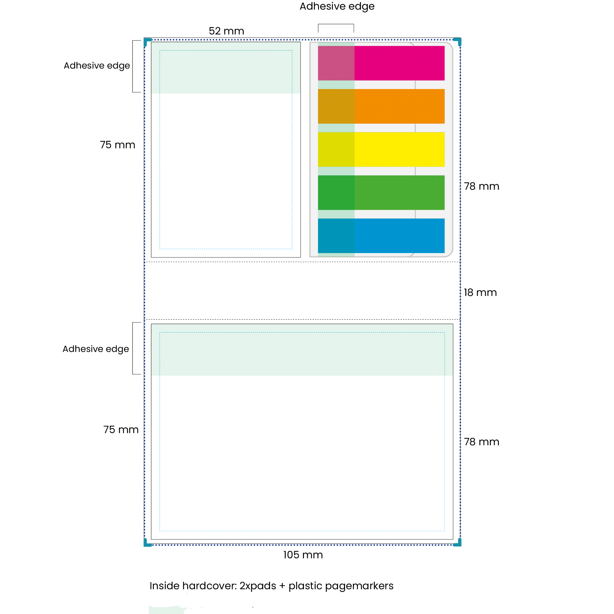 Carnet de notes | Mémos auto-adhésifs | Brillant | Fabriqué en Europe