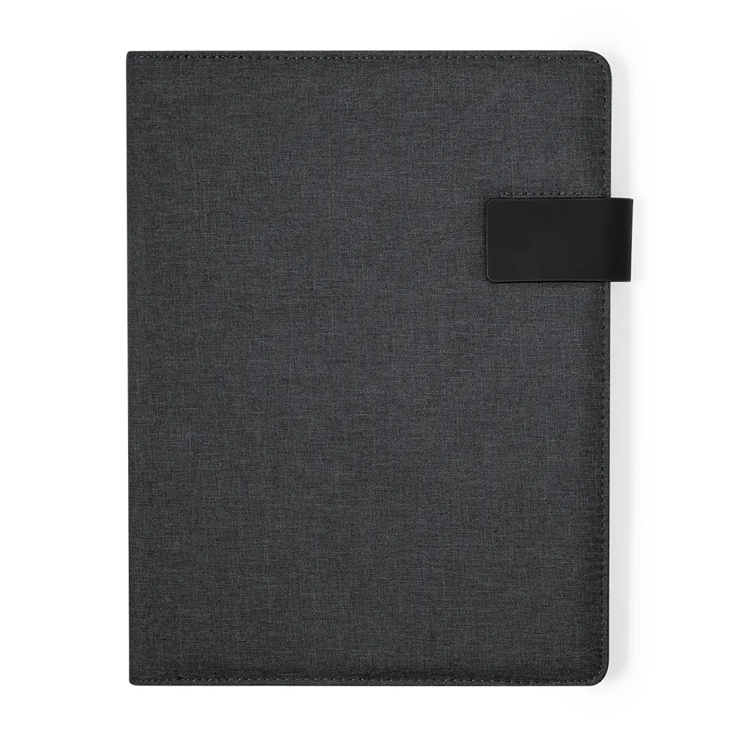 Conférencier en RPET avec bloc-notes – 600D | A4 | Fermeture élastique | Passant stylo