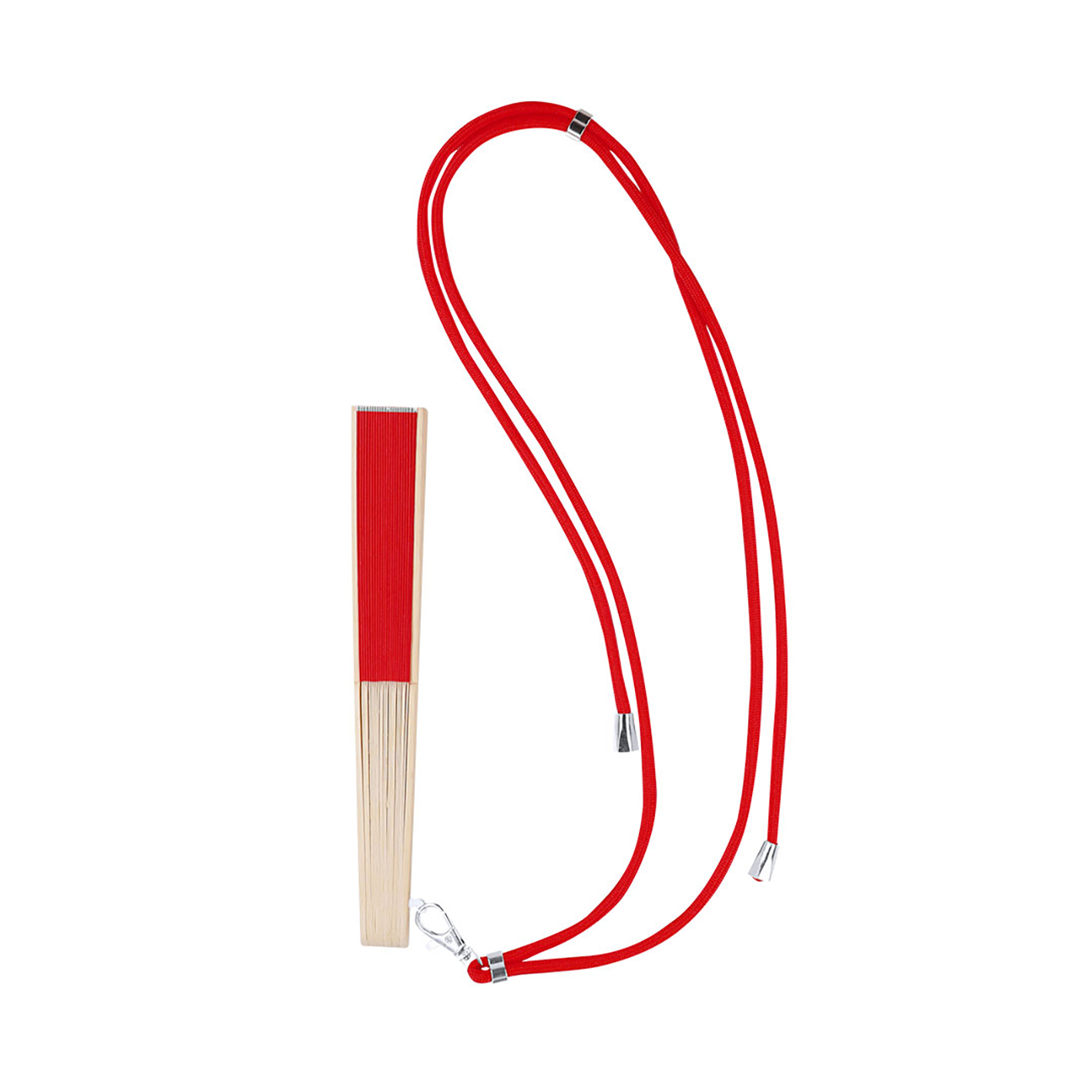 Fächer – Nachhaltiges Bambusdesign | 190T Polyester | Mit Karabinerhaken | Leichtgewicht