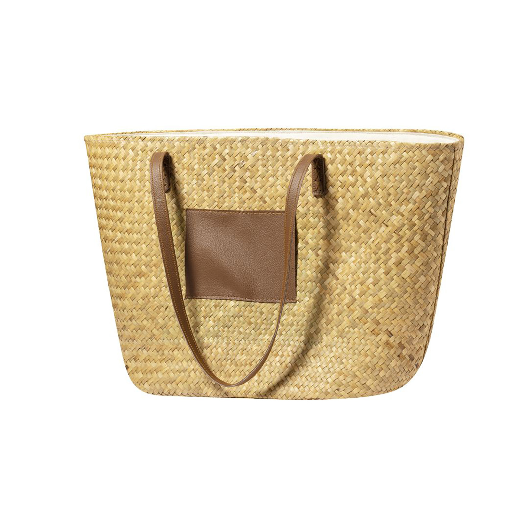 Borsa - Paglia | Manici PU | Grande formato