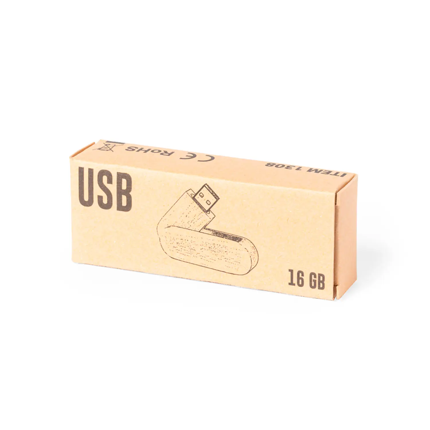 USB-stick Viona – 16GB | Hout | Draaisysteem | Compact | Natuurlijke Look