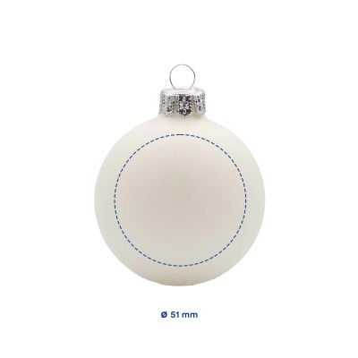 Boule de Noël – 66 mm | Finition brillante | Attache dorée | Impression 1 à 4 couleurs | Avec boîte