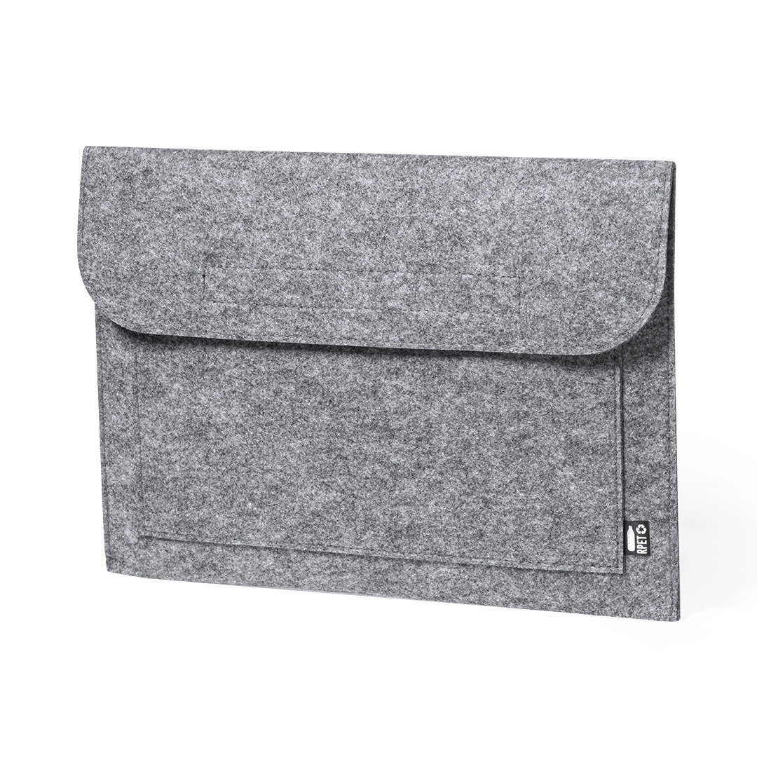 Laptophülle – 15 inch | Recycelter RPET-Filz | Vordertasche | Klettverschluss
