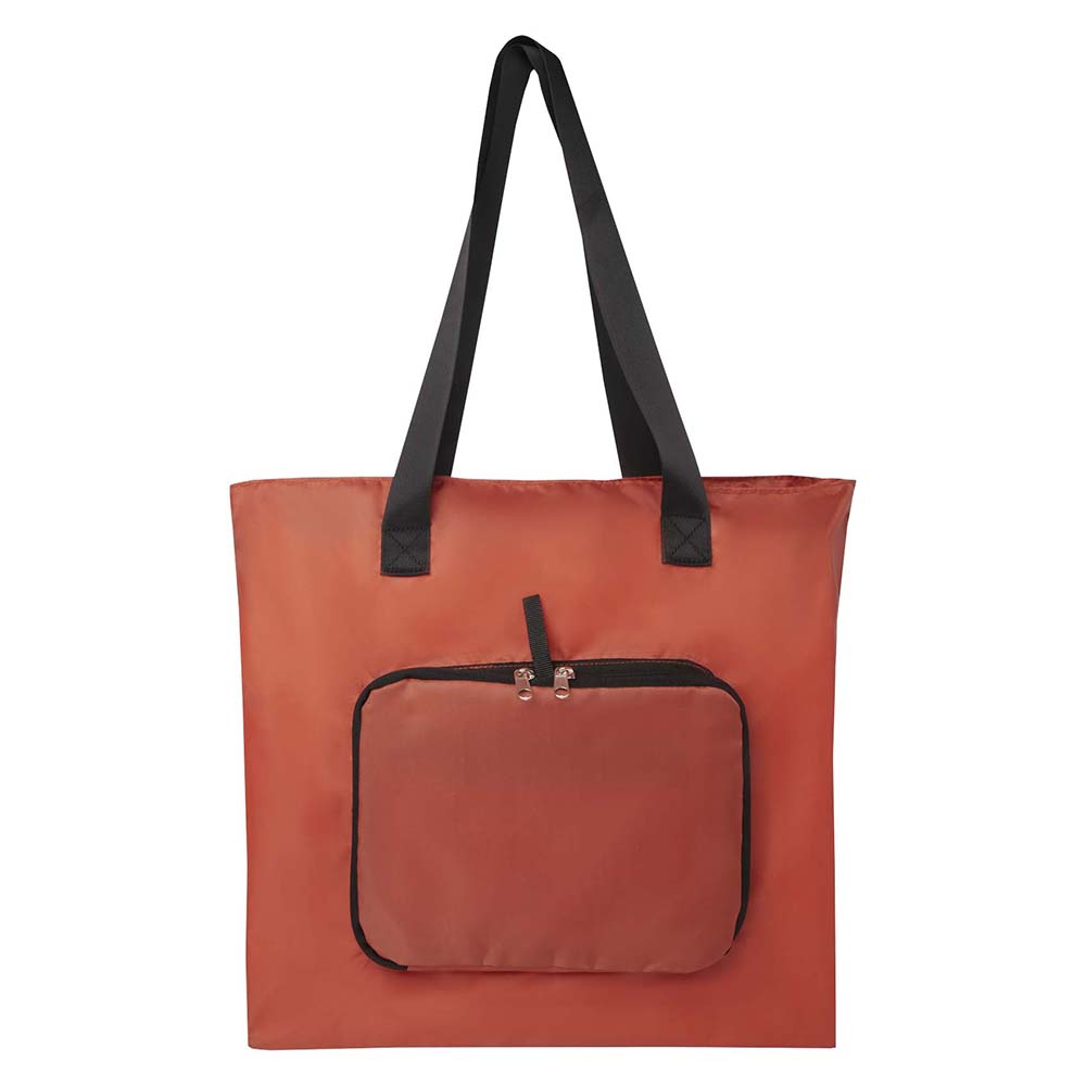 Borsa shopper pieghevole in RPET – 16 L | Certificata GRS | Senza PVC | Con cerniera | Manici lunghi