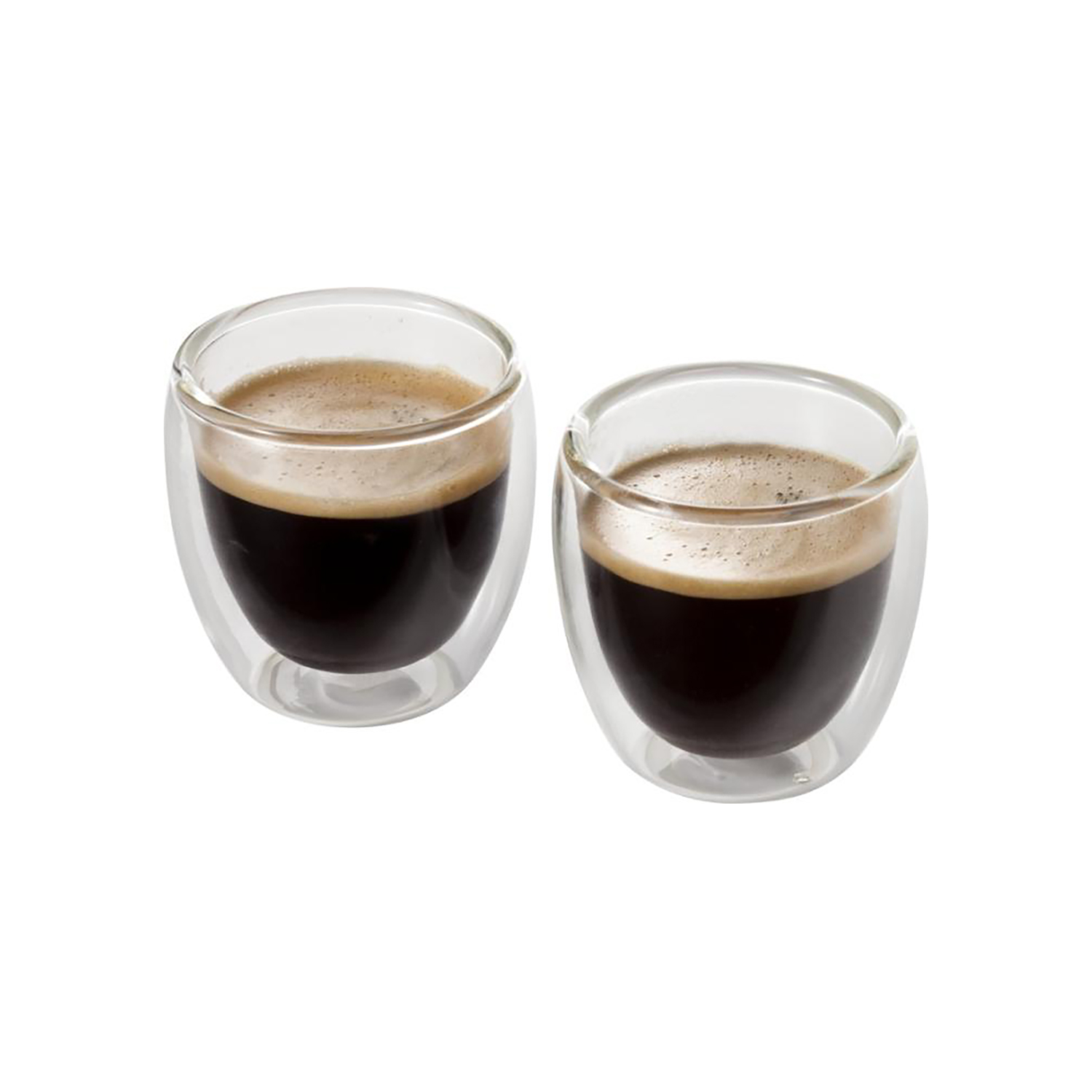 Set da caffè espresso | 2 bicchieri | Trasparente | Scatola nera