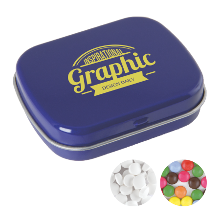 Scharnierblik Sem – Gevuld met Smarties | Metaal | Compact formaat | Verkrijgbaar in diverse kleuren