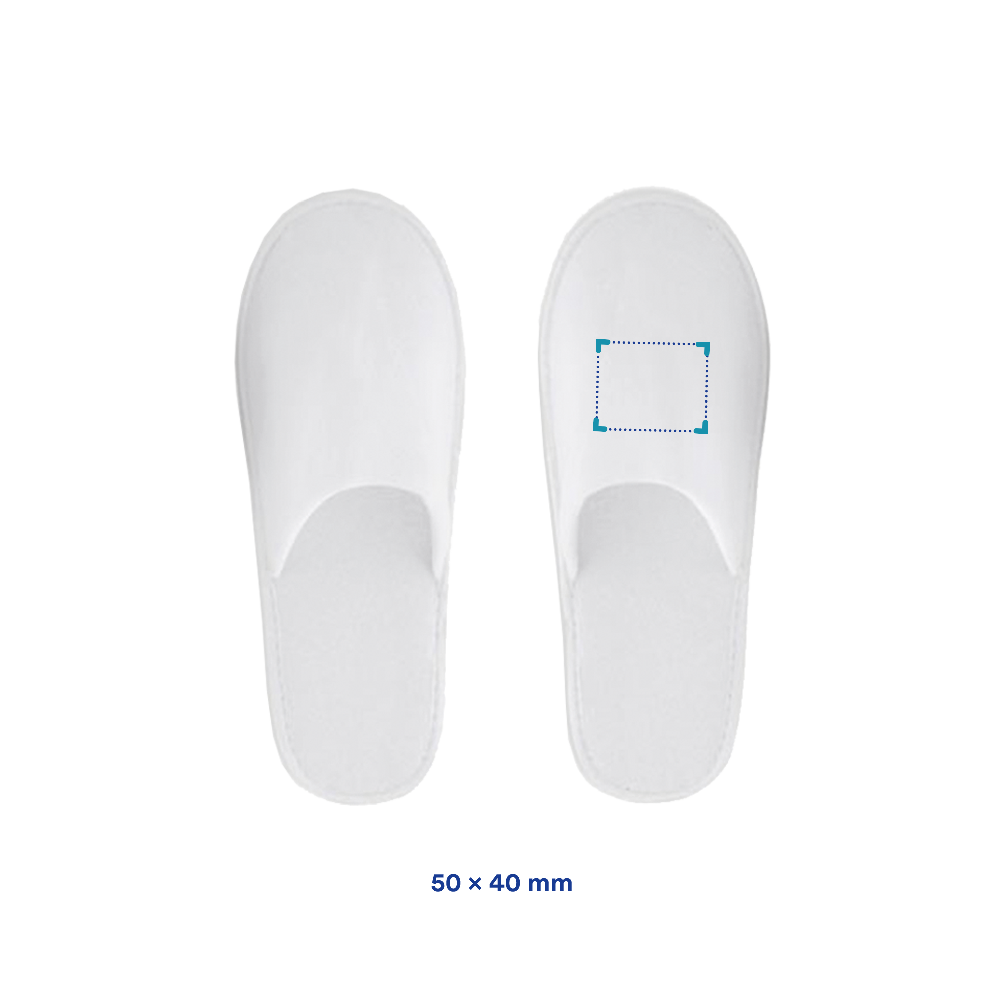 Hotelslipper | Polyester | Größe 43-44 | Weiß und Schwarz