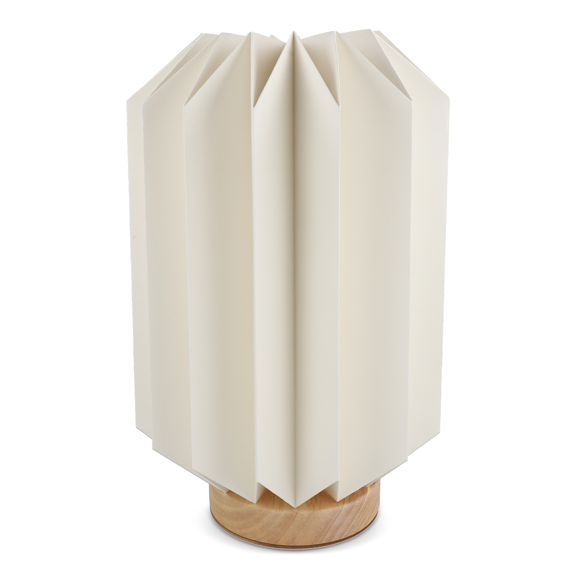 Lampada LED in carta pieghevole – 25 cm | Base in legno | Confezione formato cassetta postale
