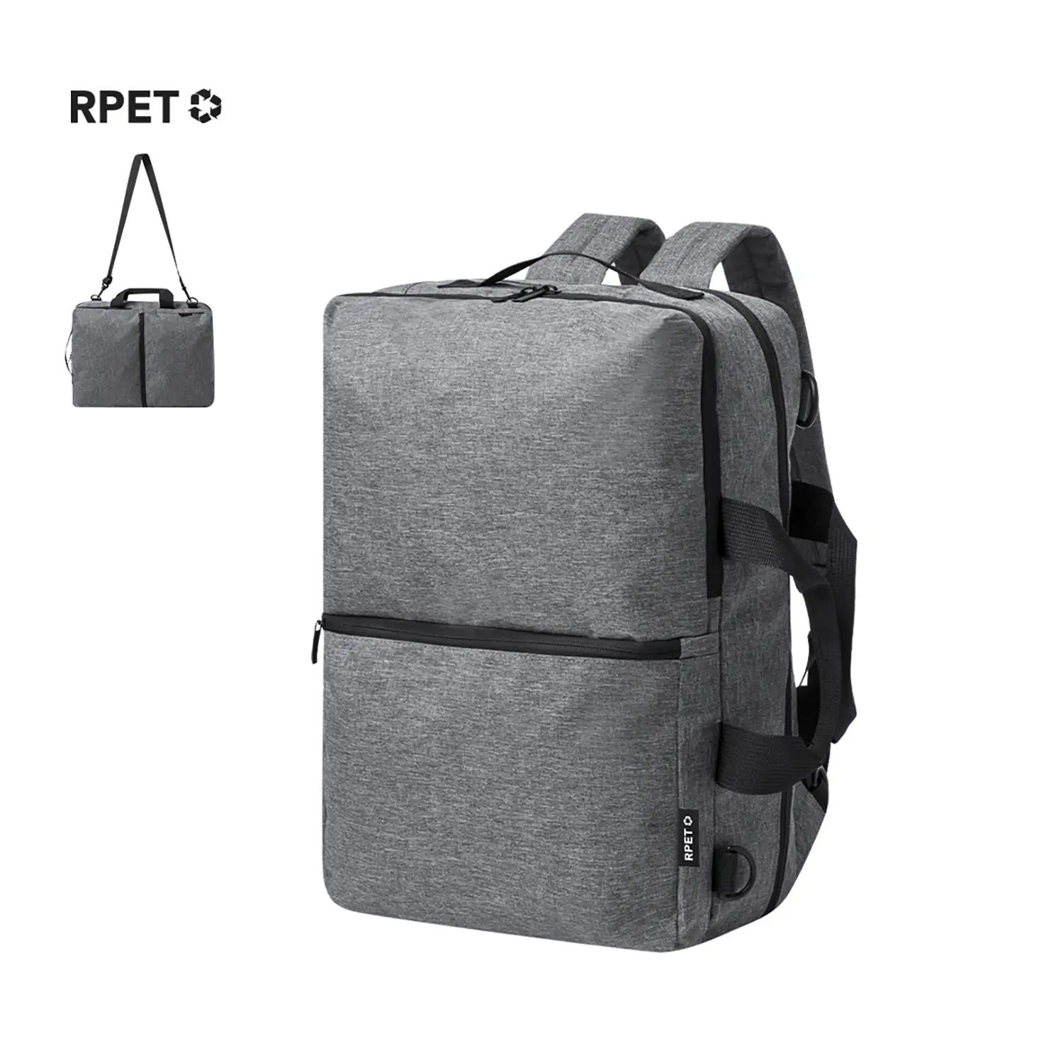 Zaino RPET – Scomparto PC | 15'' | Tasca con zip | Riciclato